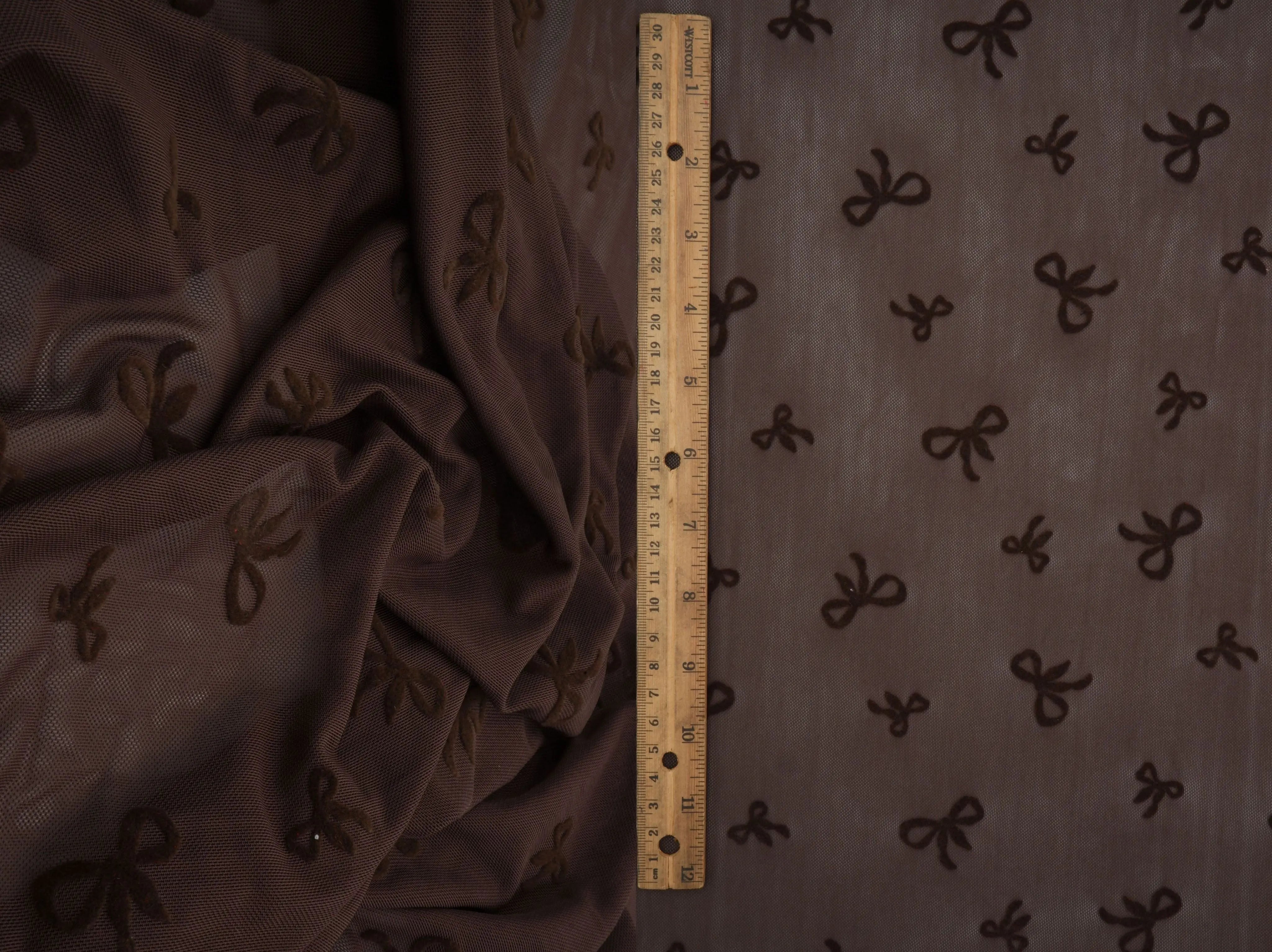 Bow Flocking Mesh Fabric FLOCK-MS11411