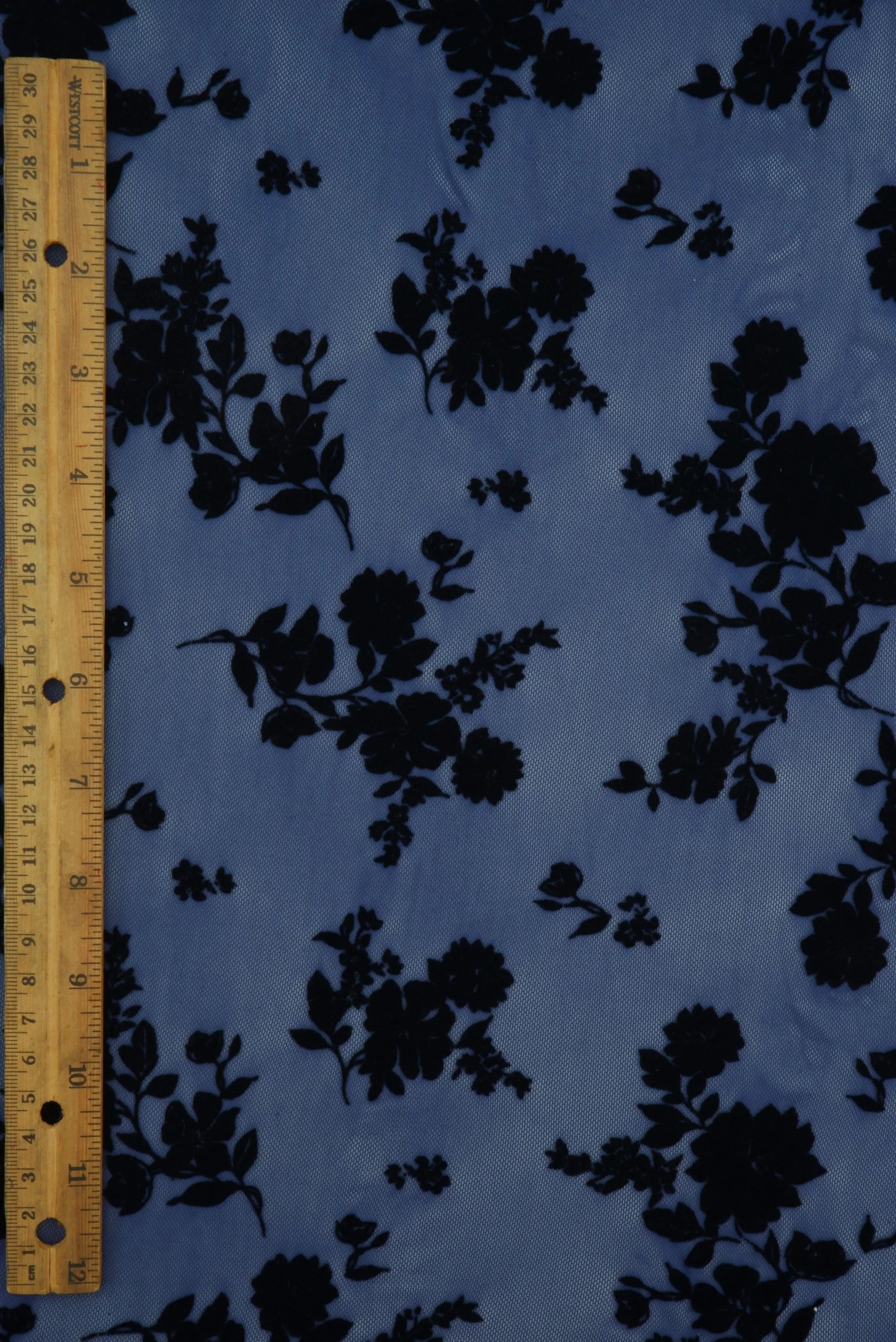 Floral Mesh Flocking Fabric FLOCK-MS11575