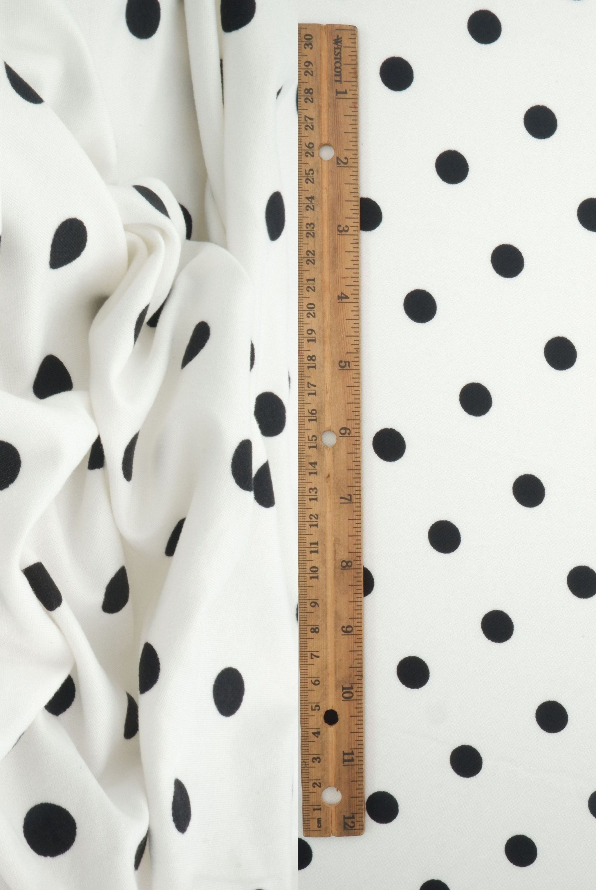 DTY Brushed Polka Dot Print Knit Fabric KNT4520-SE90548