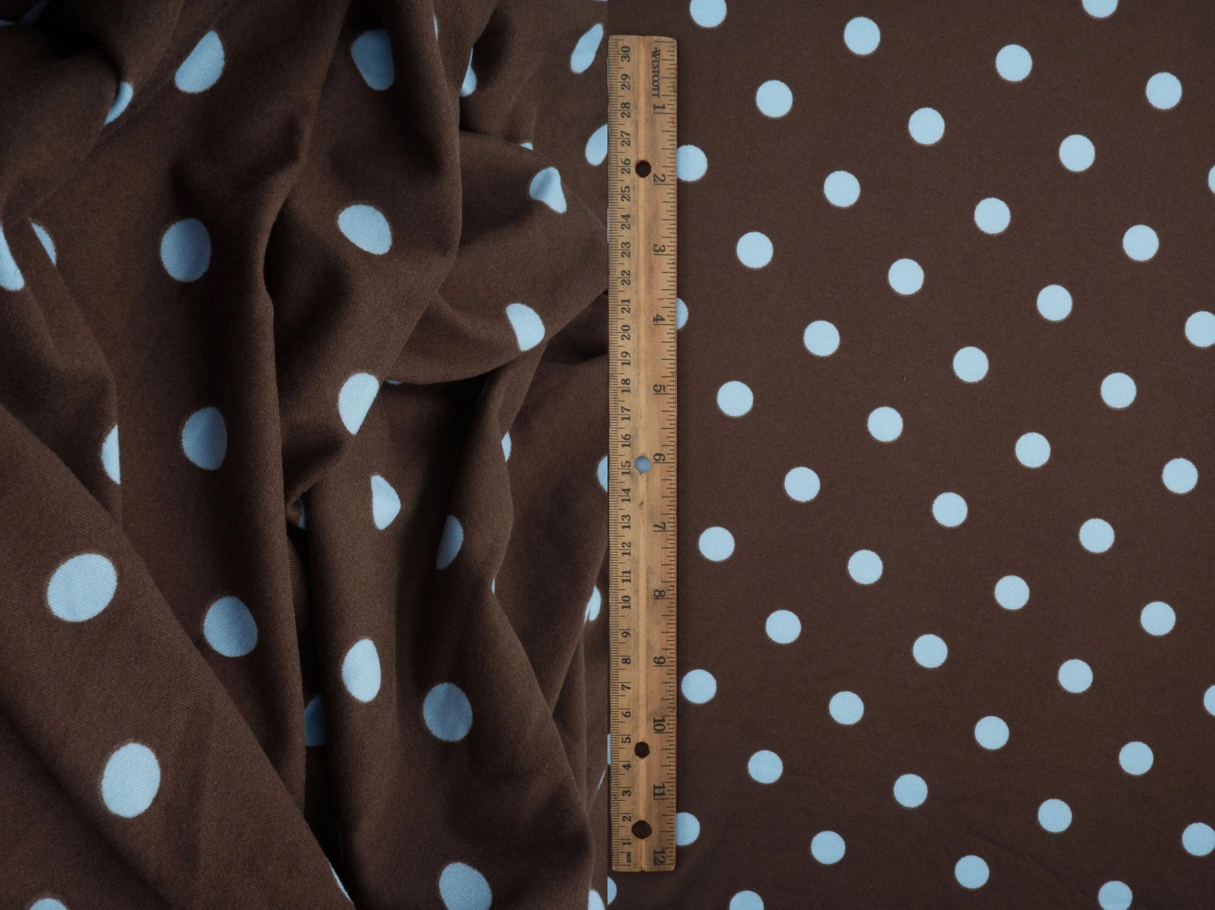 KNT4520-SE90548 BROWN/BLUE LT. BIKER SHORTS BLOUSE BODYSUIT CAMI DOT DRESS DTY BRUSHED KNIT LOUNGEWEAR PANTS POLYESTER PRINT SKIRTS SPANDEX STRETCH T-SHIRT TOPS TUNICS