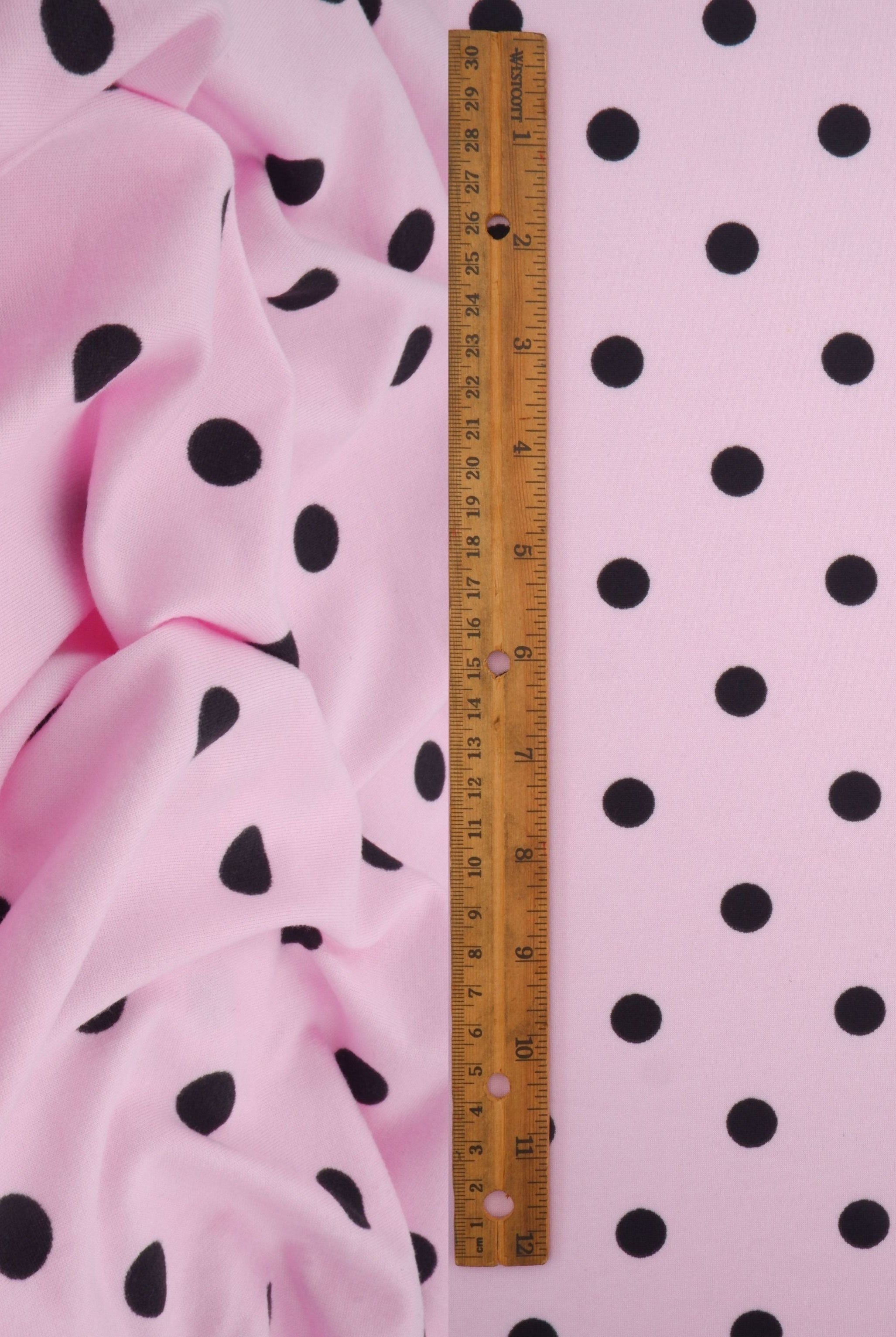 DTY Brushed Polka Dot Print Knit Fabric KNT4520-SE90548