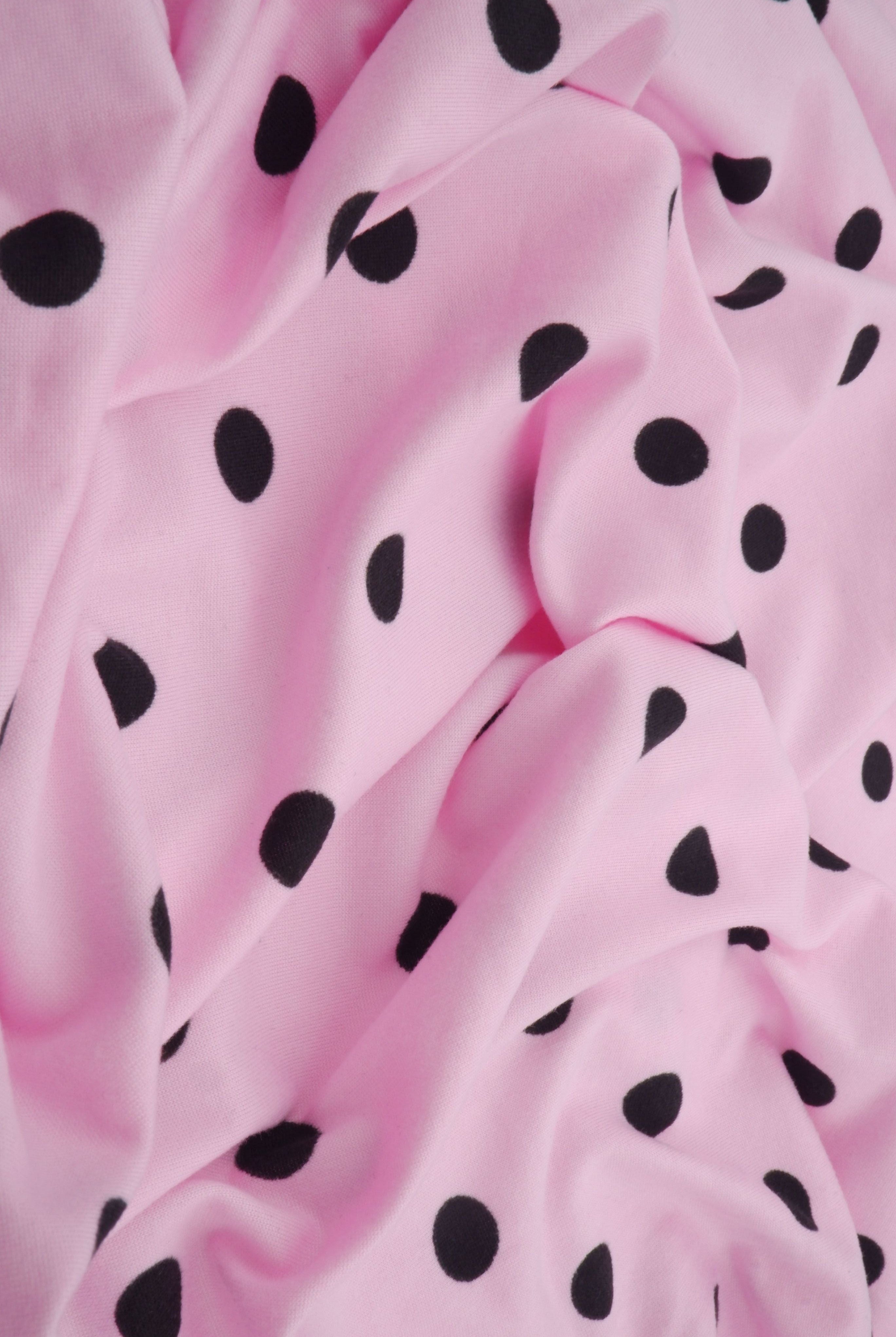 DTY Brushed Polka Dot Print Knit Fabric KNT4520-SE90548