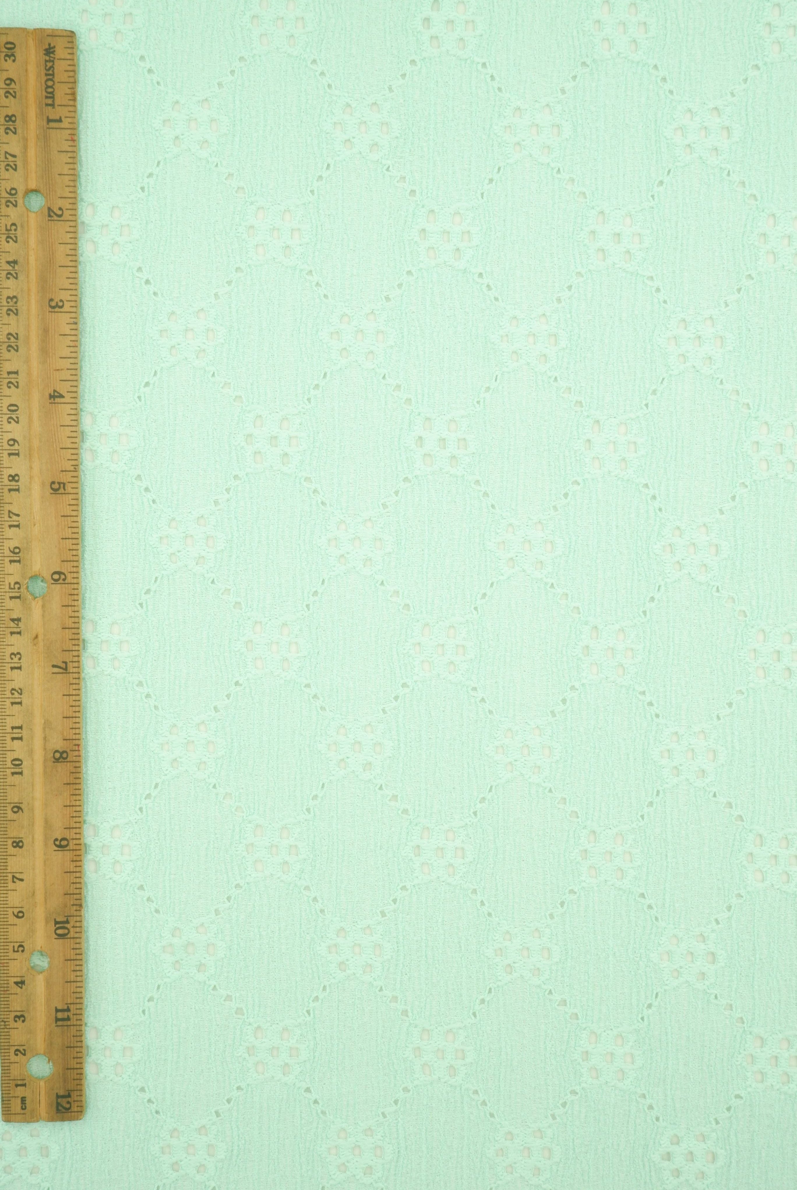 Geo Floral Eyelet Lace Fabric - LACE4556