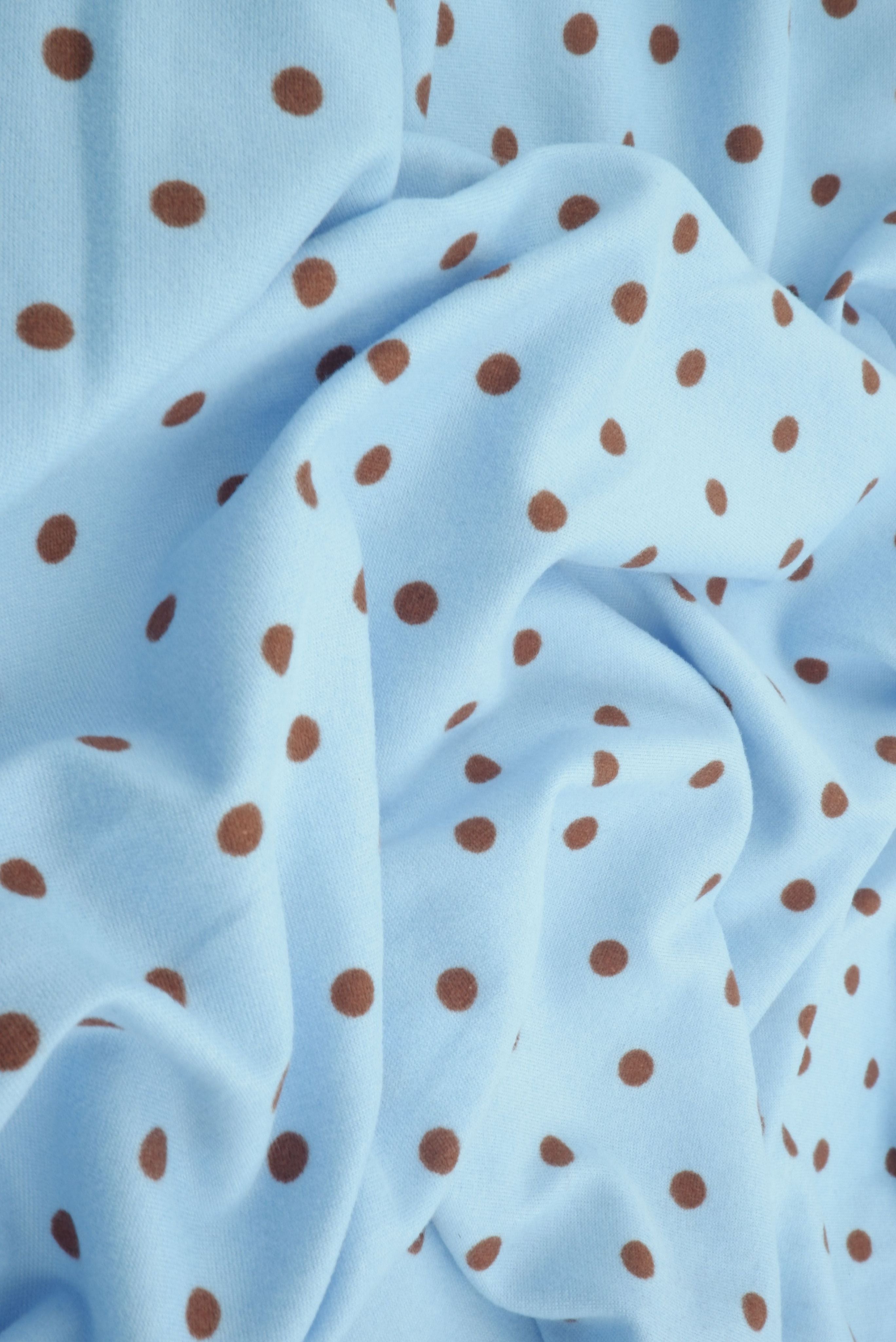 KNT4520-MS11654 BLUE/BROWN BOTTOMS DRESS DTY BRUSHED KNIT POLYESTER SPANDEX T-SHIRT TOPS