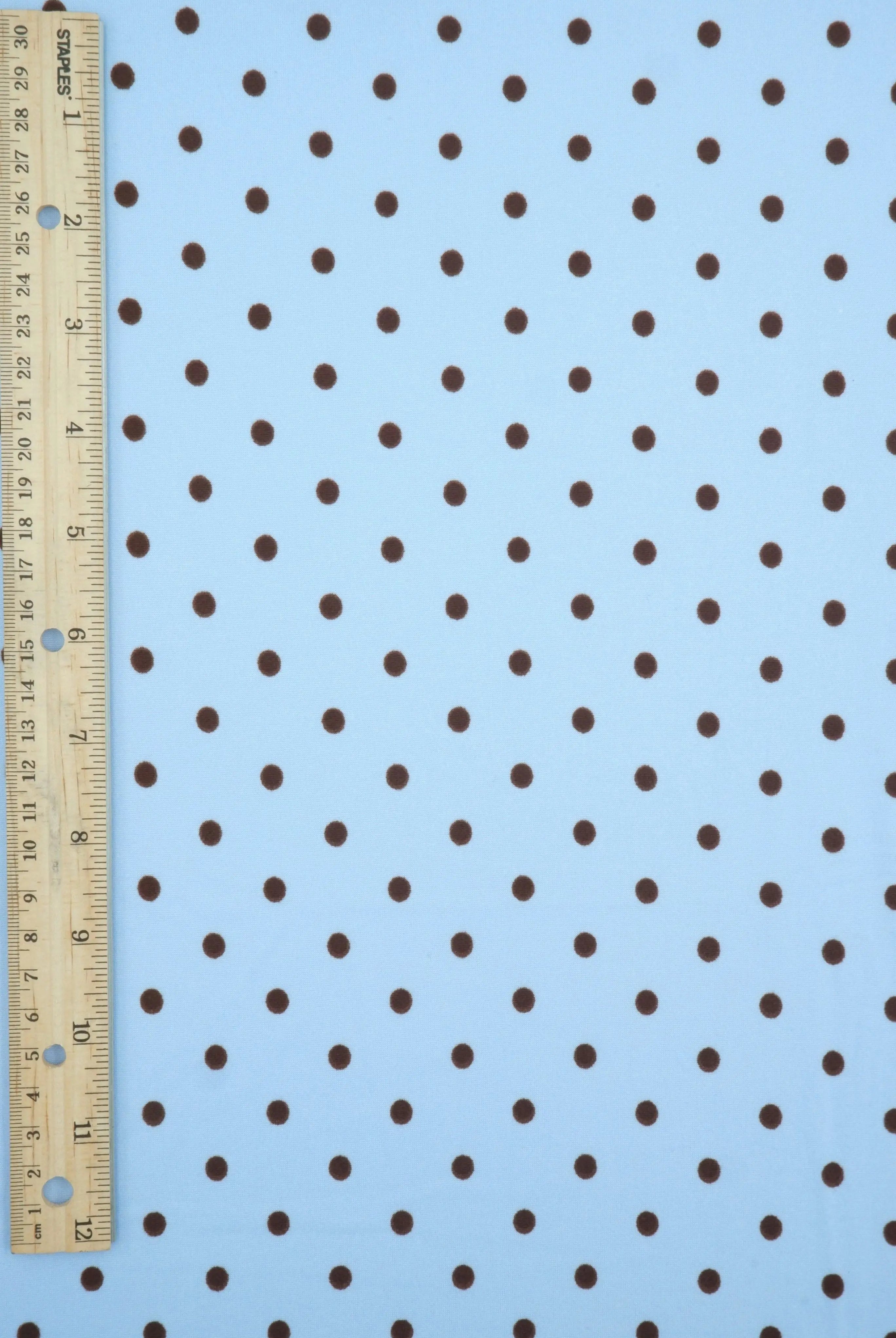 KNT4520-MS11654 BLUE/DK.BROWN BOTTOMS DRESS DTY BRUSHED KNIT POLYESTER SPANDEX T-SHIRT TOPS