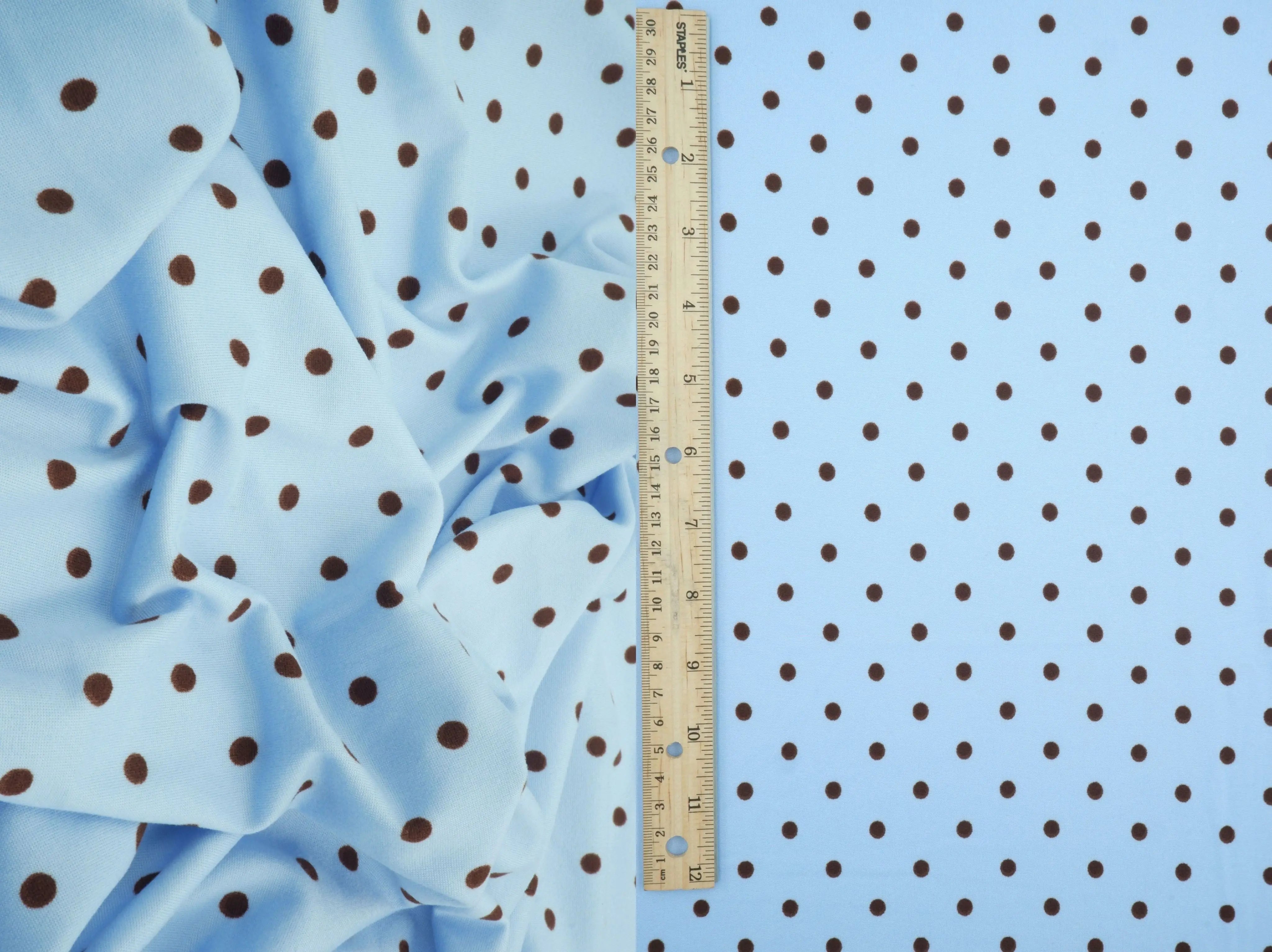 KNT4520-MS11654 BLUE/DK.BROWN BOTTOMS DRESS DTY BRUSHED KNIT POLYESTER SPANDEX T-SHIRT TOPS