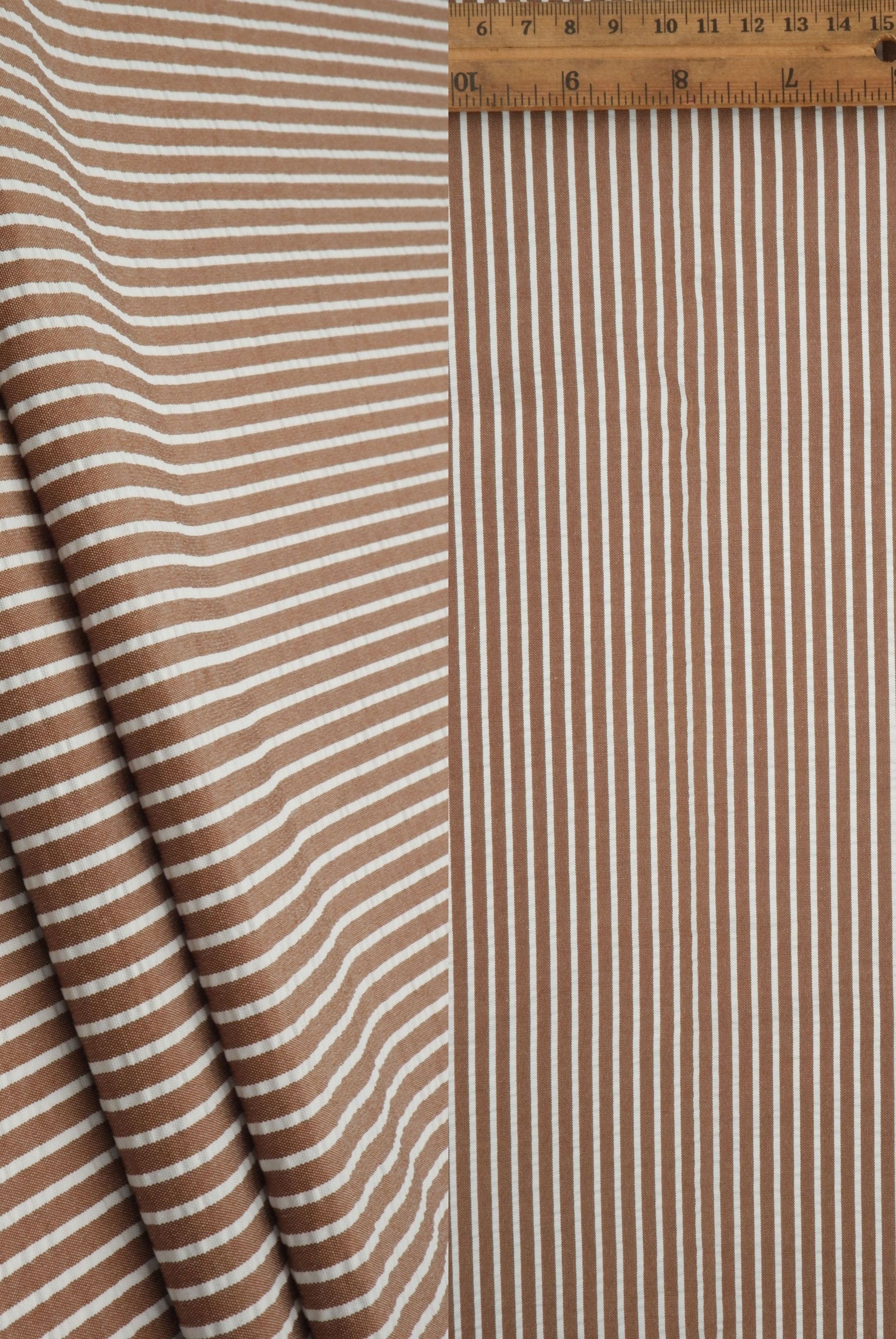 Seersucker Stripe Polyester Rayon Woven Fabric - POP4621
