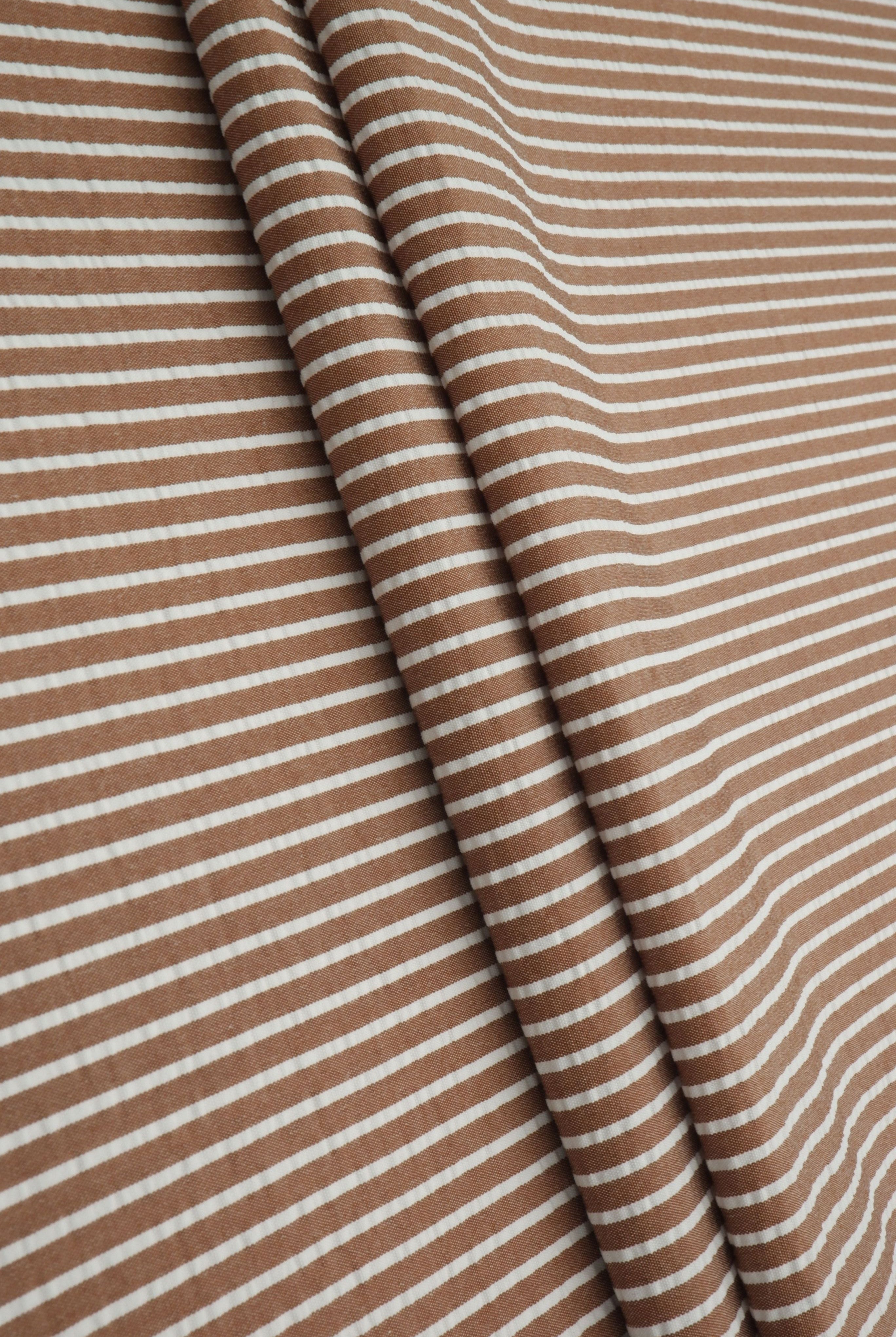 Seersucker Stripe Polyester Rayon Woven Fabric - POP4621