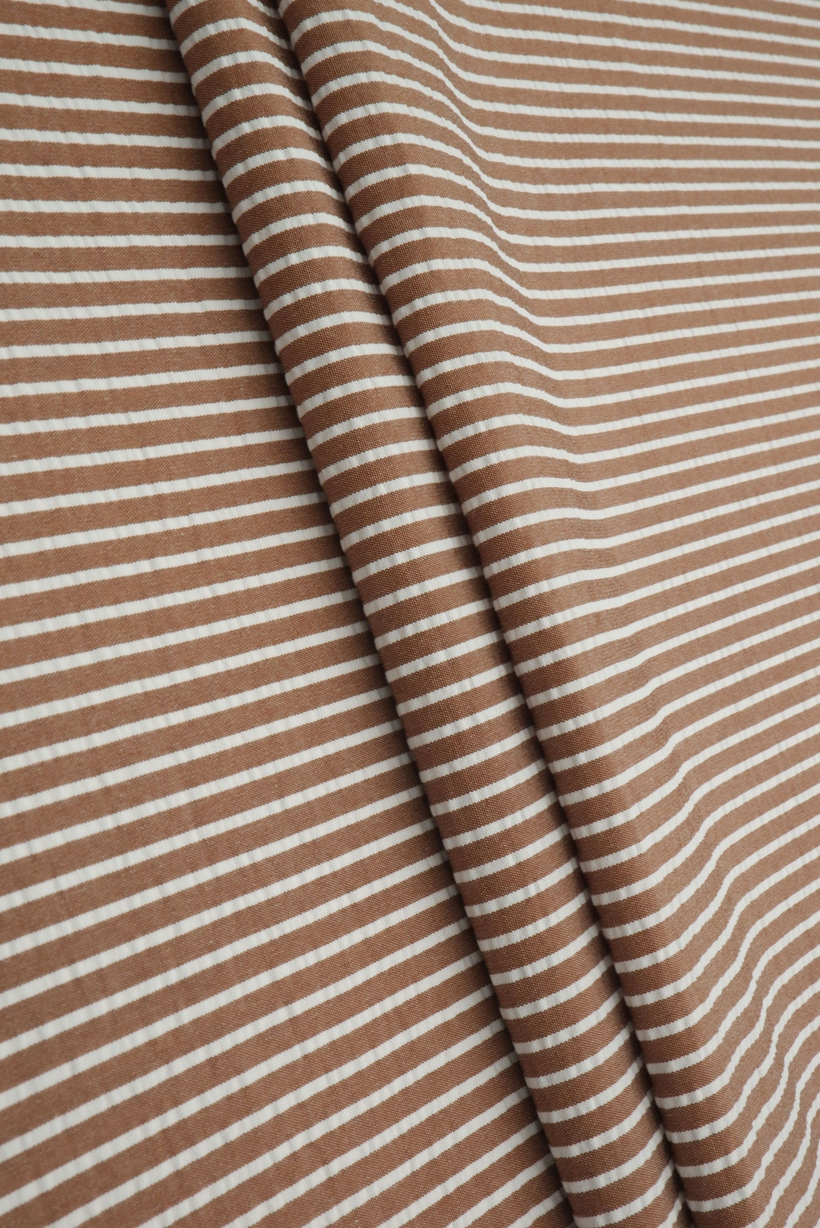 Seersucker Stripe Polyester Rayon Woven Fabric - POP4621