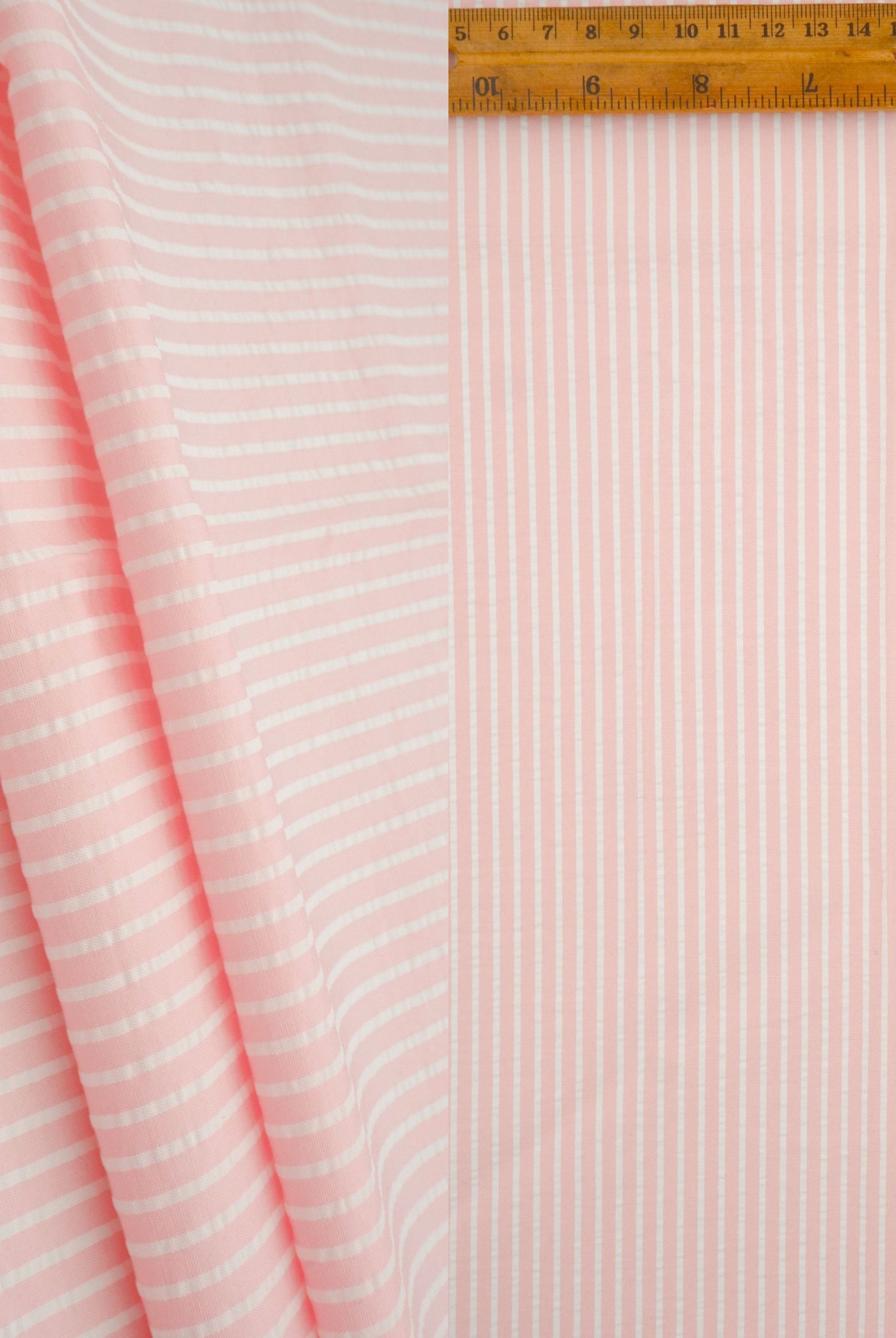 Seersucker Stripe Polyester Rayon Woven Fabric - POP4621