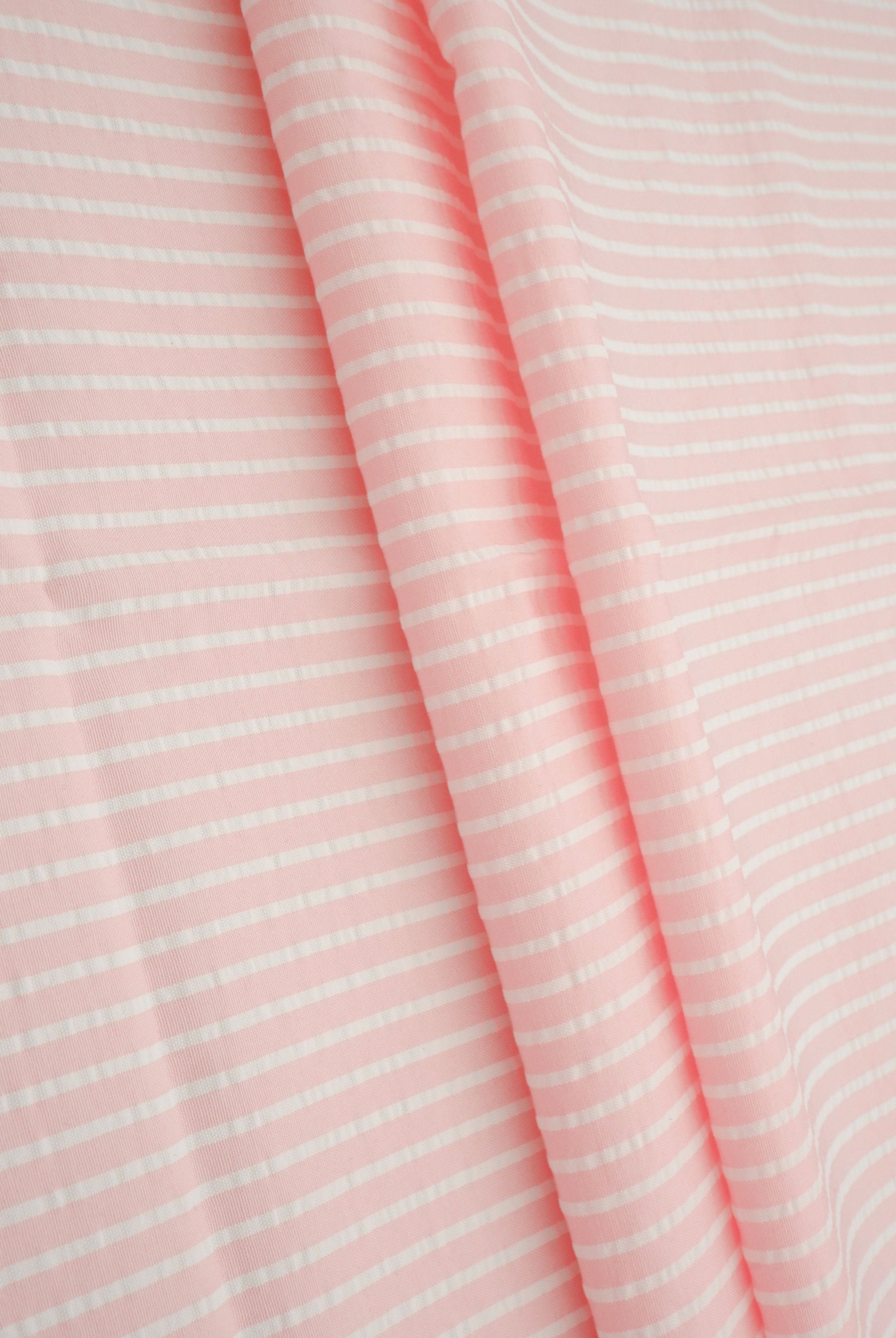 Seersucker Stripe Polyester Rayon Woven Fabric - POP4621