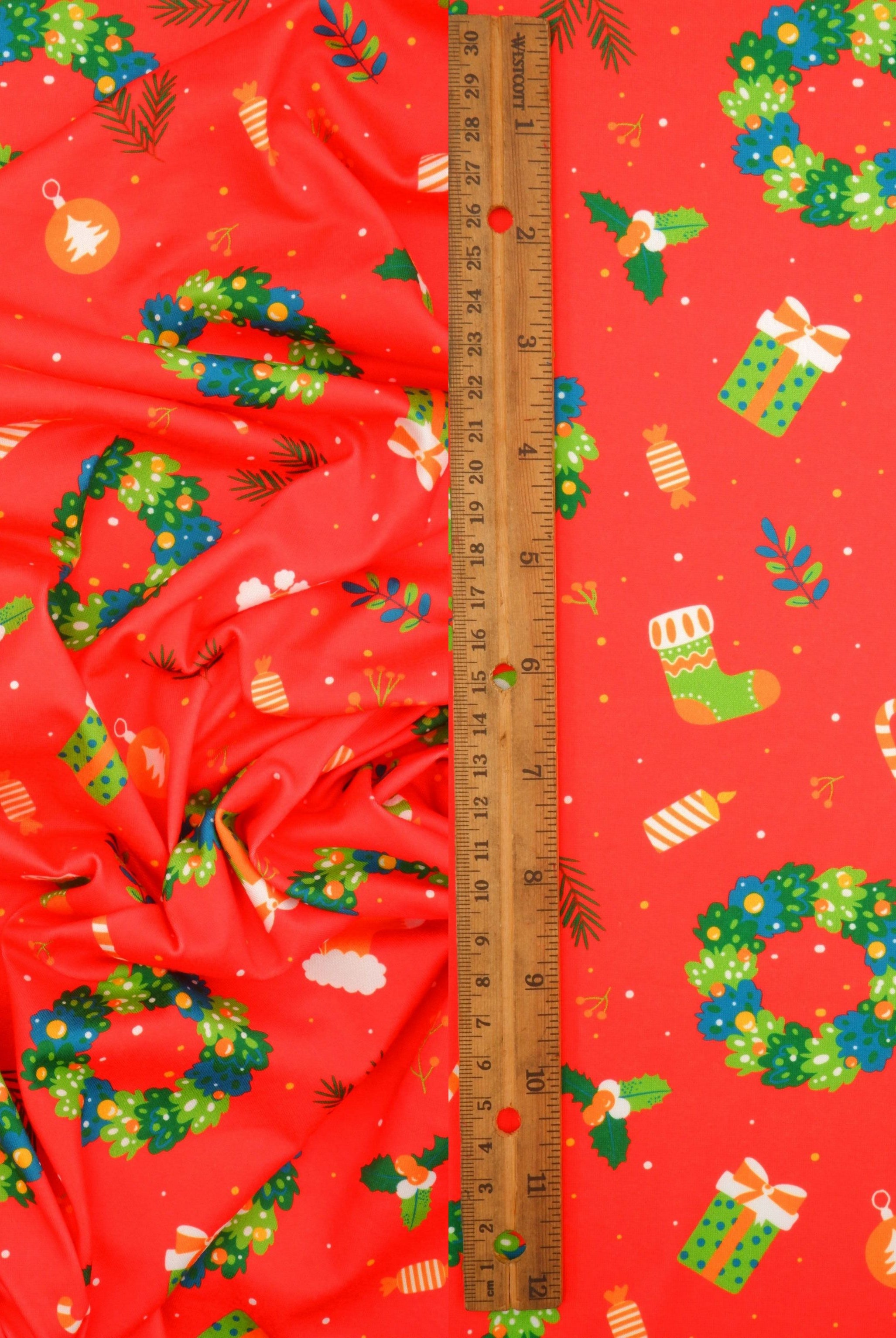 DKNT4520-M11730 RED ACTIVEWEAR BIKER SHORTS BOTTOMS DIGITAL PRINT DRESS DTY BRUSHED KNIT PANTS POLYESTER SKIRTS SPANDEX