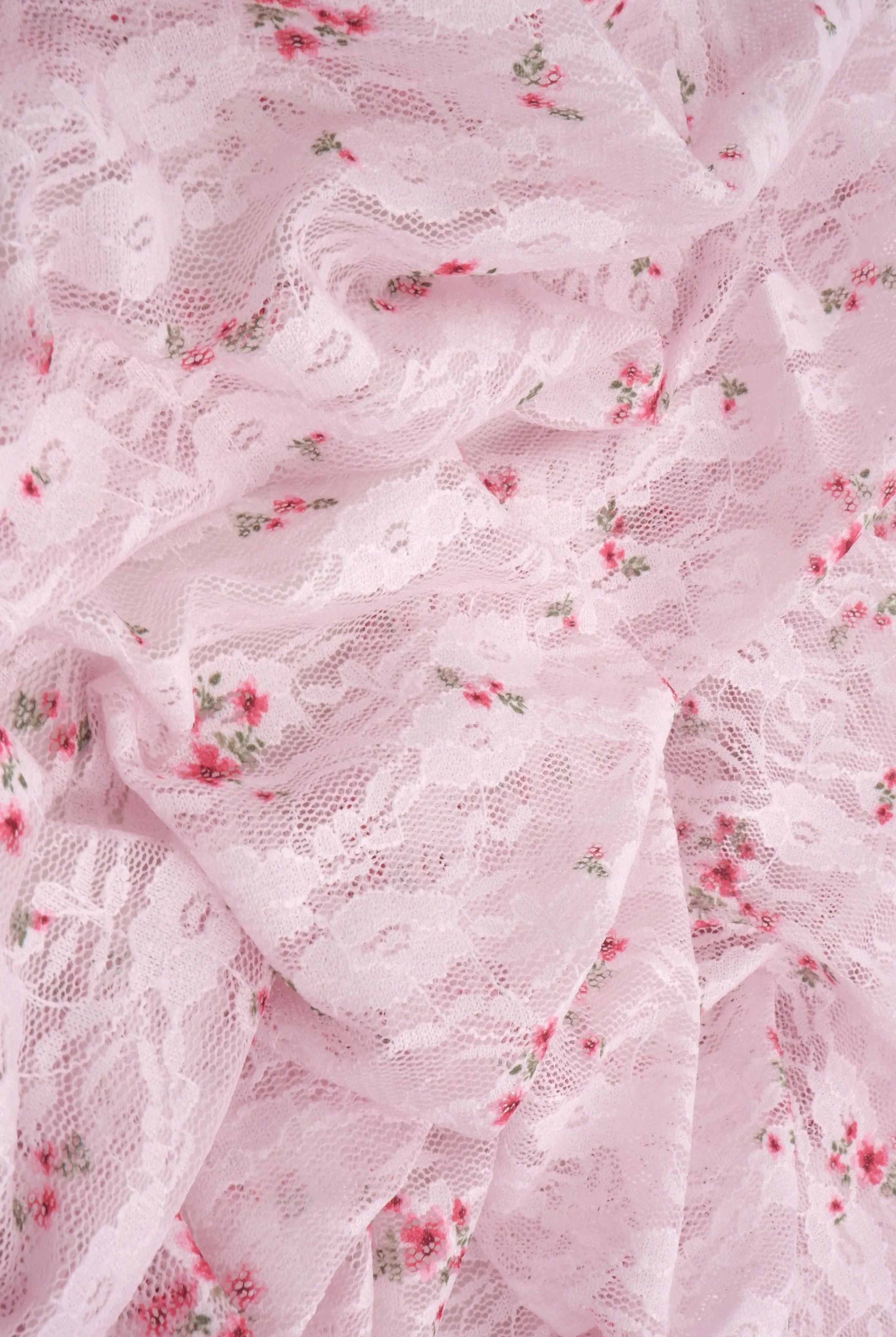 LACE4481-M11721 PINK BLOUSE BOTTOMS CAMI DIGITAL PRINT DITSY DRESS LACE POLYESTER SKIRTS SPANDEX TOPS