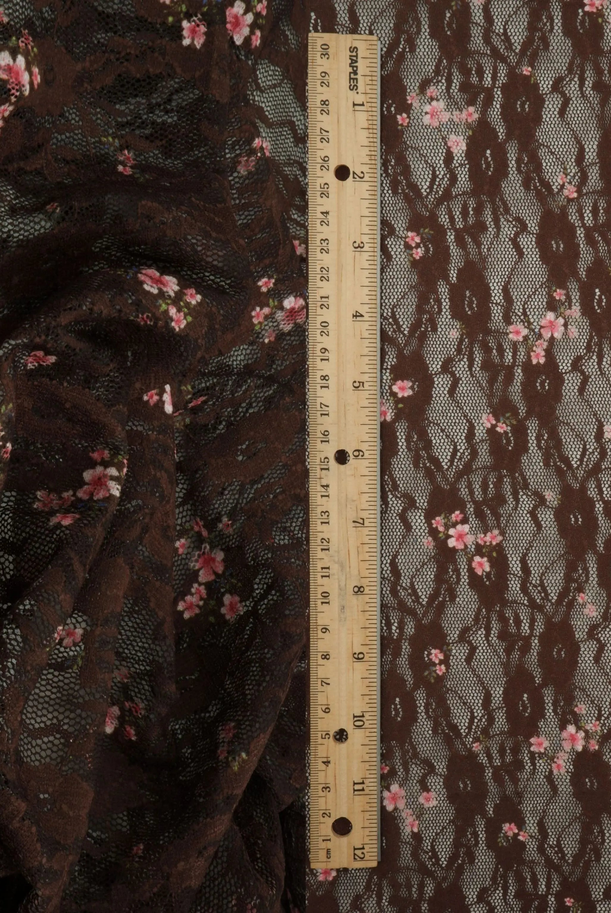 LACE4481-M11721 BROWN BLOUSE BOTTOMS CAMI DIGITAL PRINT DITSY DRESS LACE POLYESTER SKIRTS SPANDEX TOPS