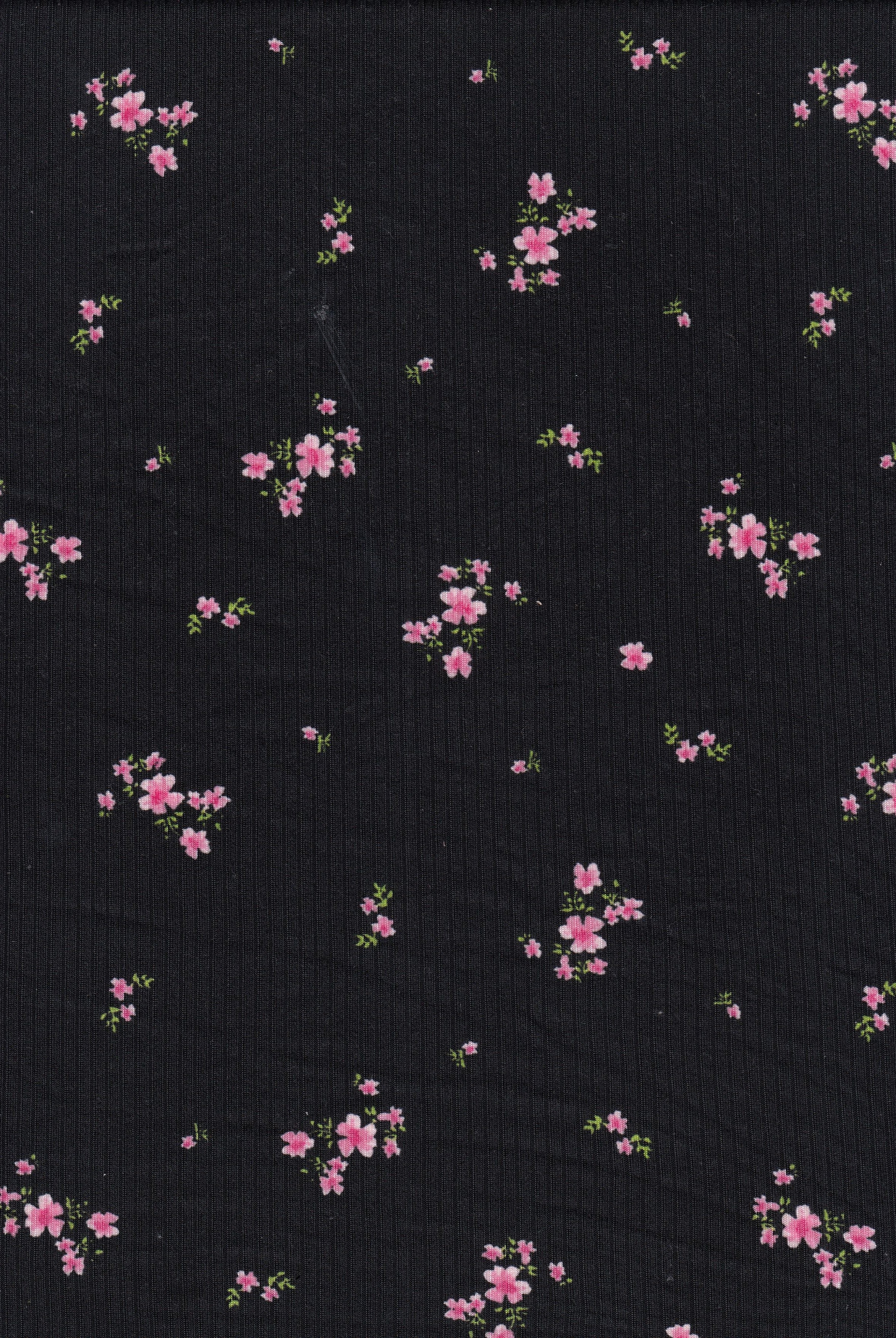 Ditsy Floral 4x2 Yummy Rib Polyester Spandex Knit KNT3422-MS11721