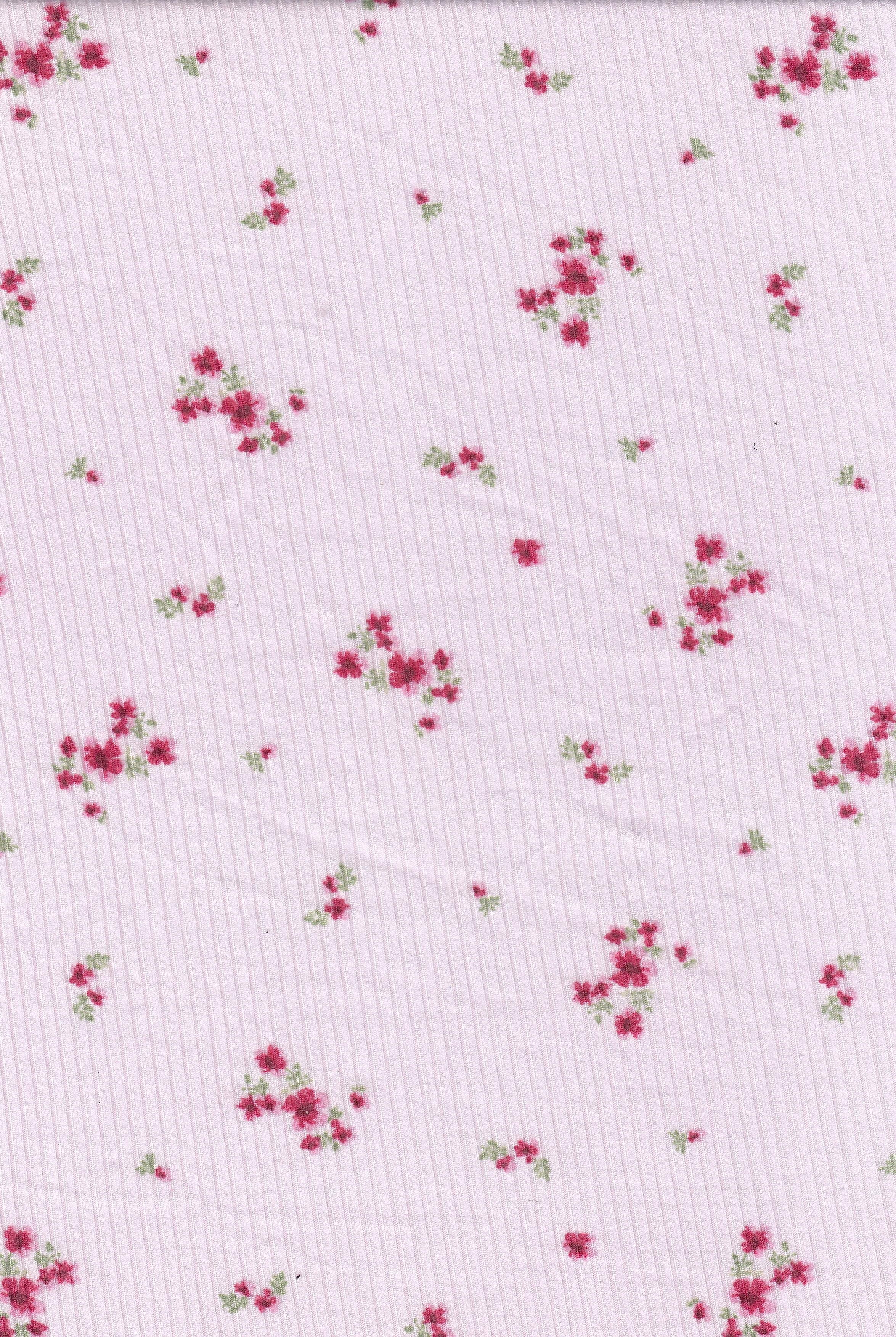 Ditsy Floral 4x2 Yummy Rib Polyester Spandex Knit KNT3422-MS11721