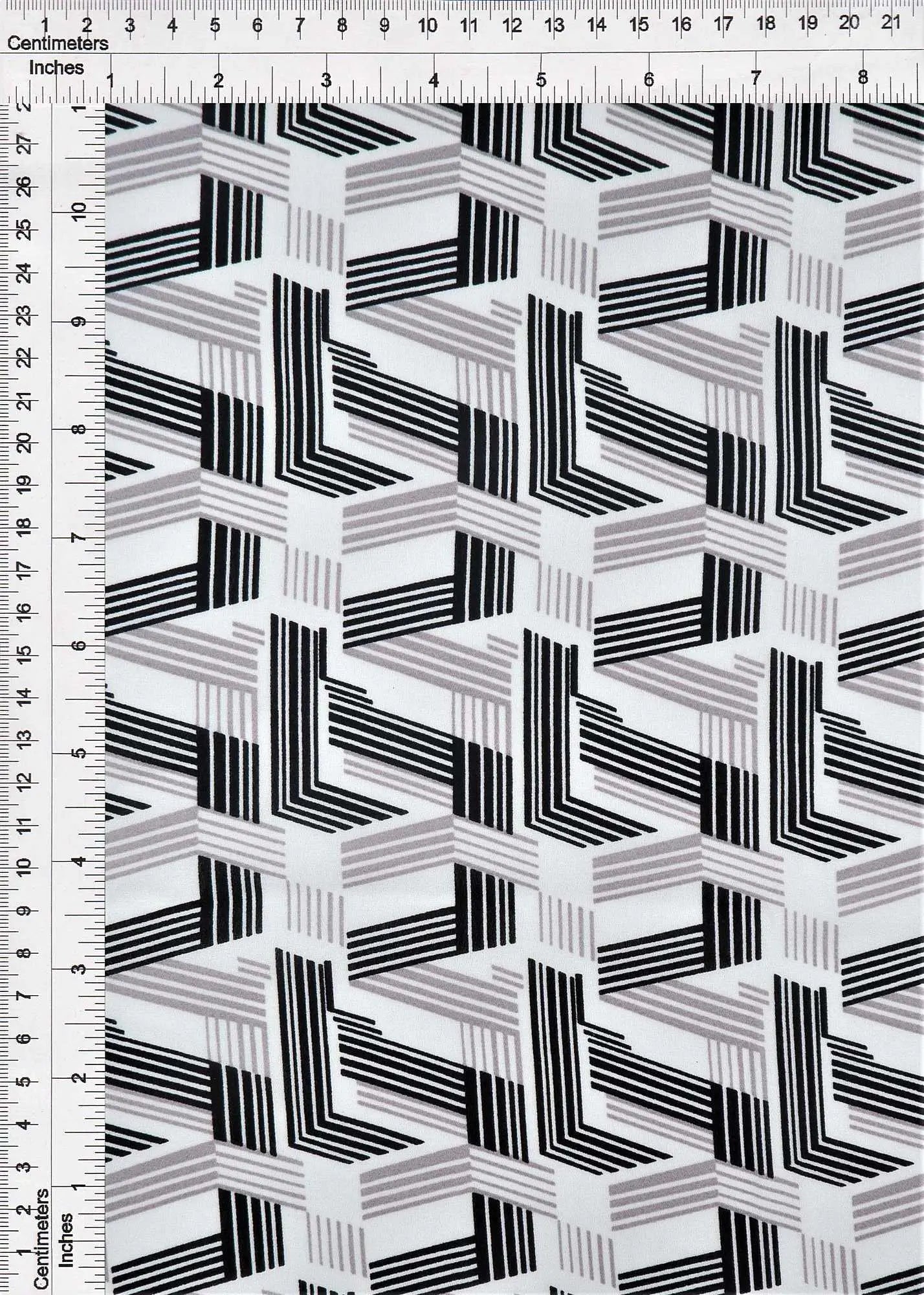 Wool Dobby Geometric Print Fabric - POP3104-MS10063