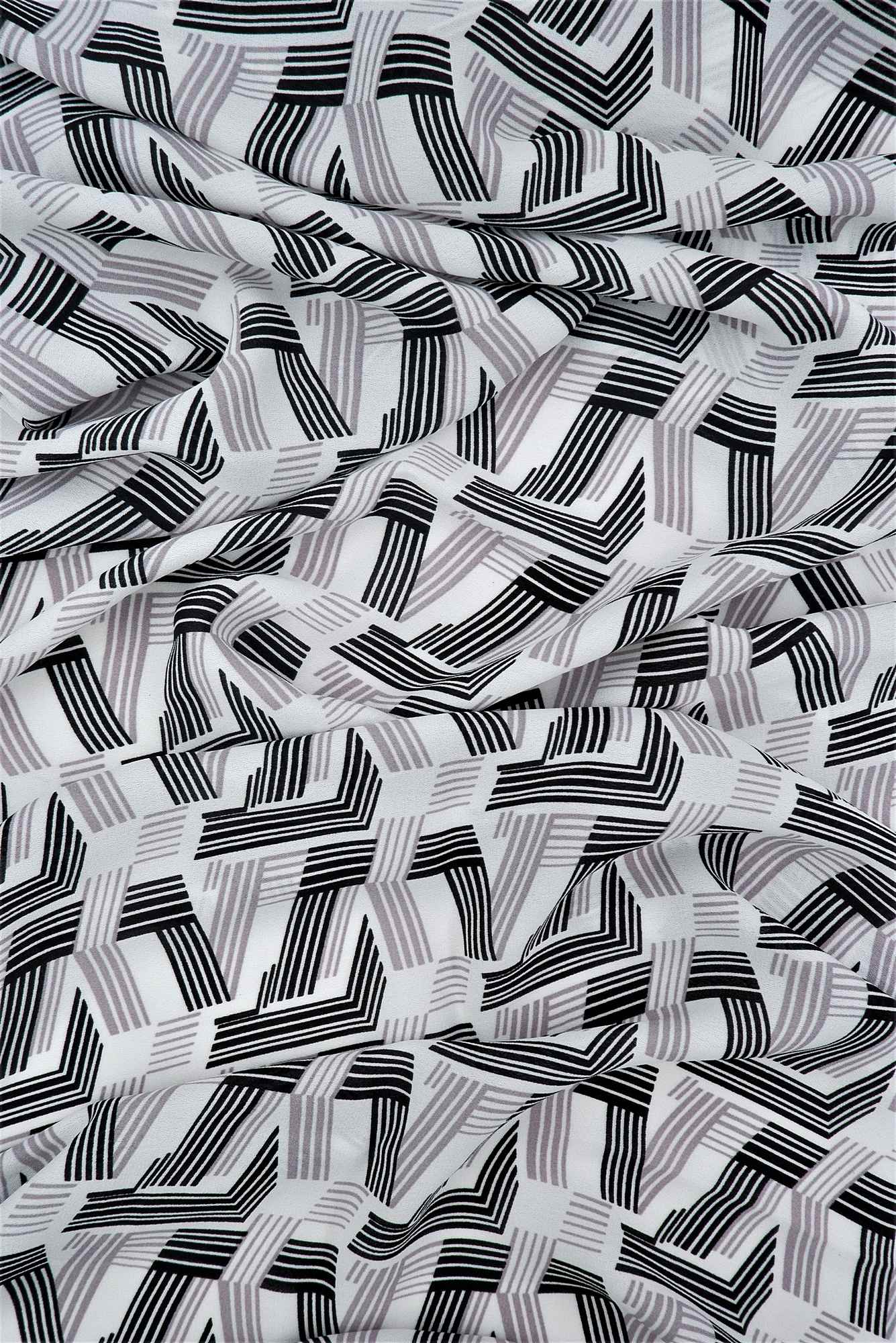Wool Dobby Geometric Print Fabric - POP3104-MS10063