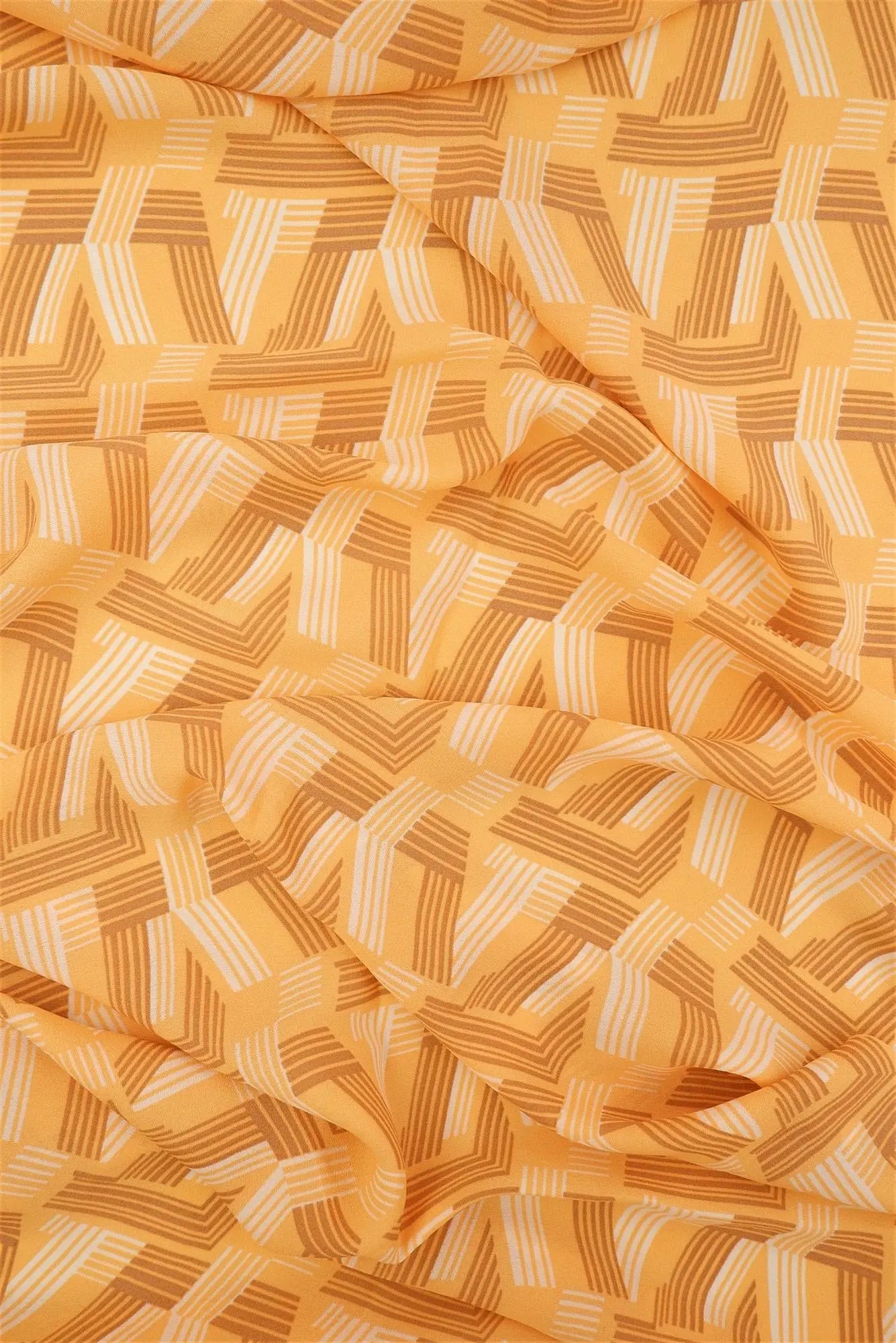 Wool Dobby Geometric Print Fabric - POP3104-MS10063