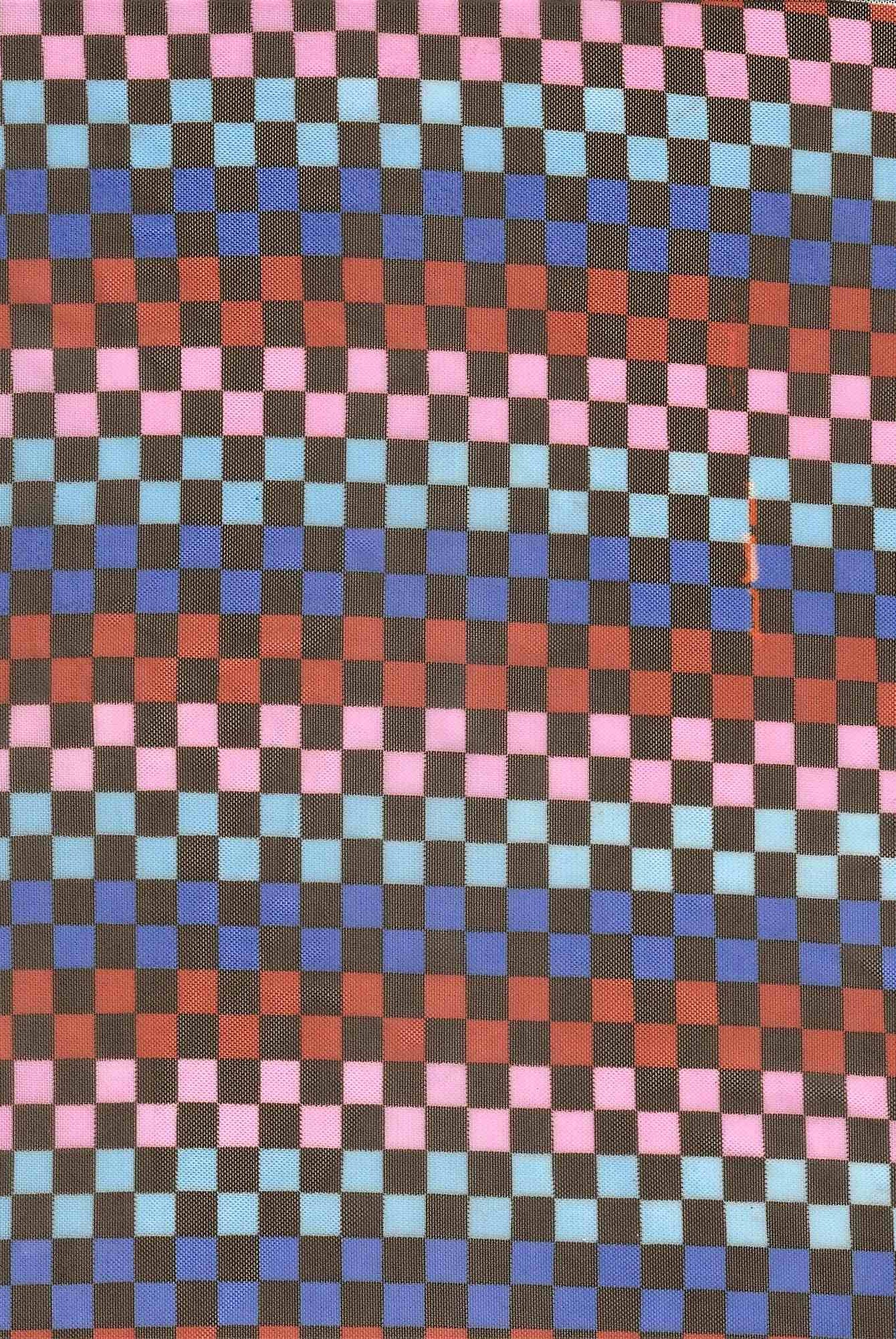 Checkered Flocked Mesh Stretch Fabric - MESH-MS10067