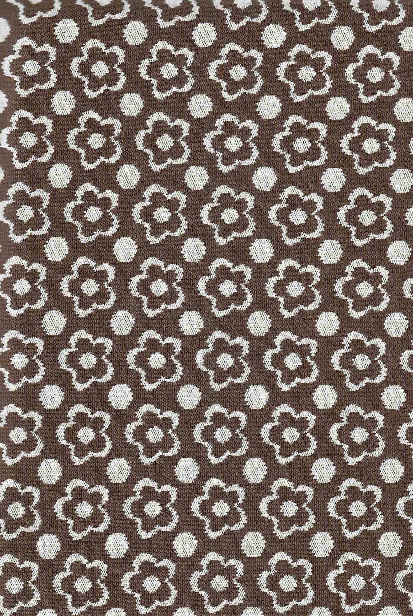 KNT4443 BROWN FLOWER BOTTOMS DOUBLE KNIT DRESS FLORAL JACQUARD OUTERWEAR PANTS POLYESTER SKIRTS SOLID SPANDEX STRETCH YARN DYED