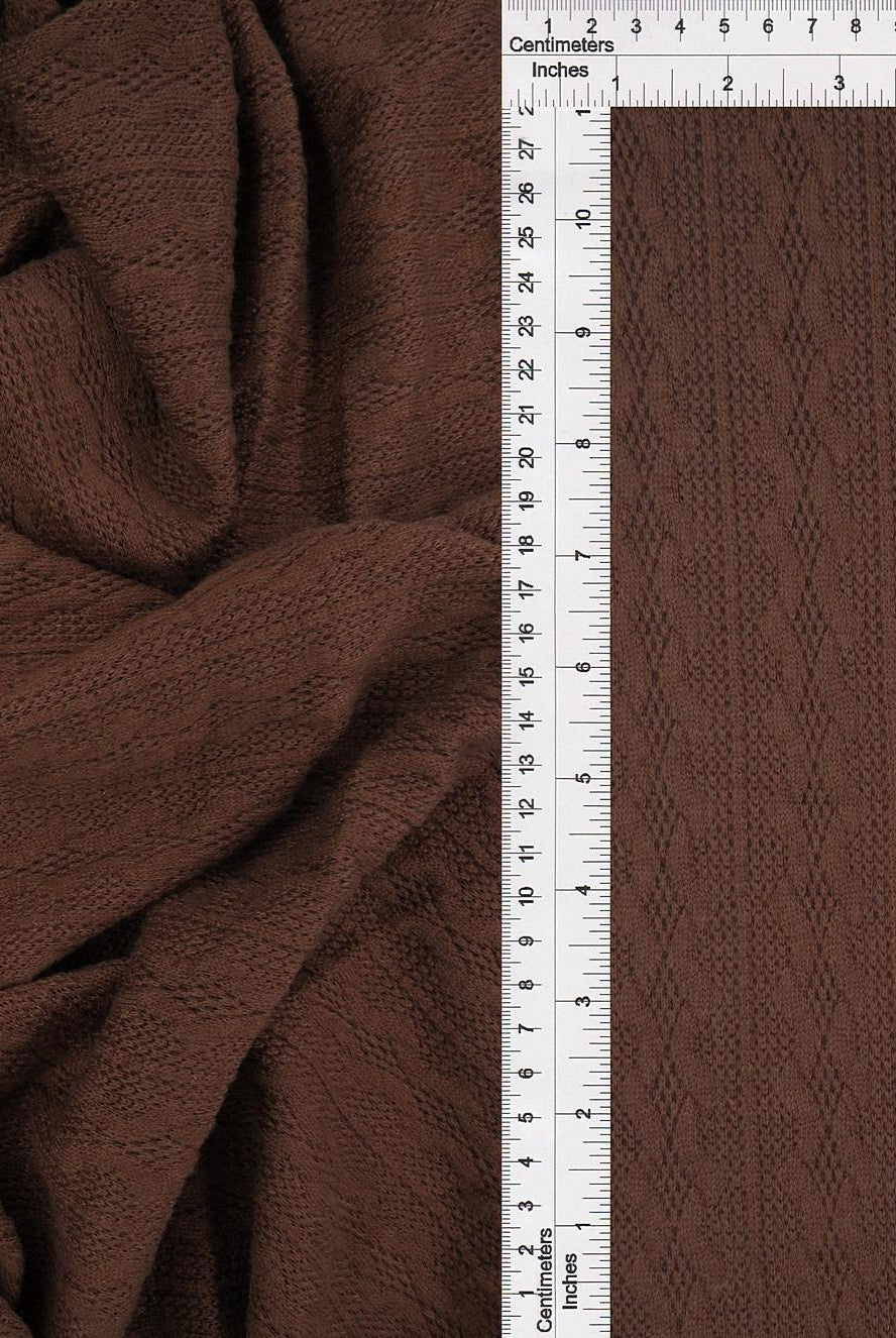 KNT4422 BROWN BOTTOMS BROWN CAMI DRESS JACQUARD KNIT NO-PRINT OUTERWEAR POLYESTER SOLID SPANDEX STRETCH SWEATER TUNICS