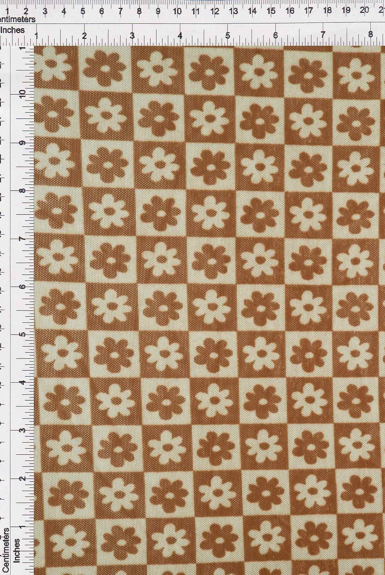 MESH-MS10017 CAMEL FLOWER BLOUSE BODYSUIT BROWN CAMI FLOCKING FLORAL GOLD LOUNGEWEAR MESH POLYESTER PRINT SPANDEX STRETCH TOPS TUNICS WHITE