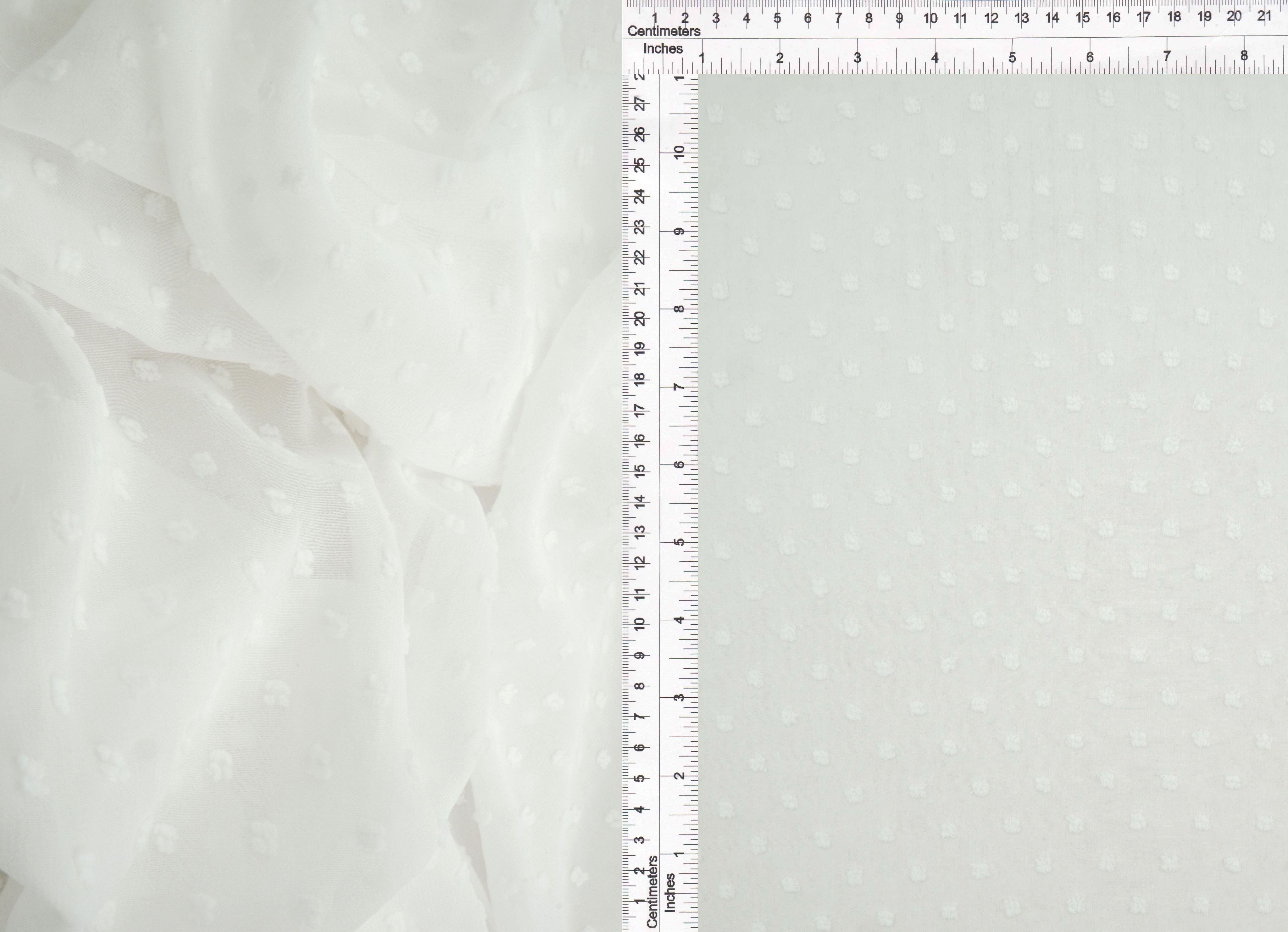 HIMLT-3132 IVORY BLOUSE CHIFFON CREAM DOT DRESS HI-MULTI IVORY NON STRETCH POLYESTER SKIRTS SOLID SWISS TOPS WHITE WOVEN