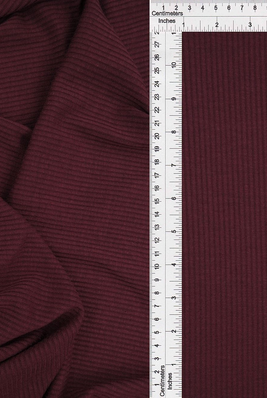 Rib Solid Stretch Knit Fabric - KNT3422