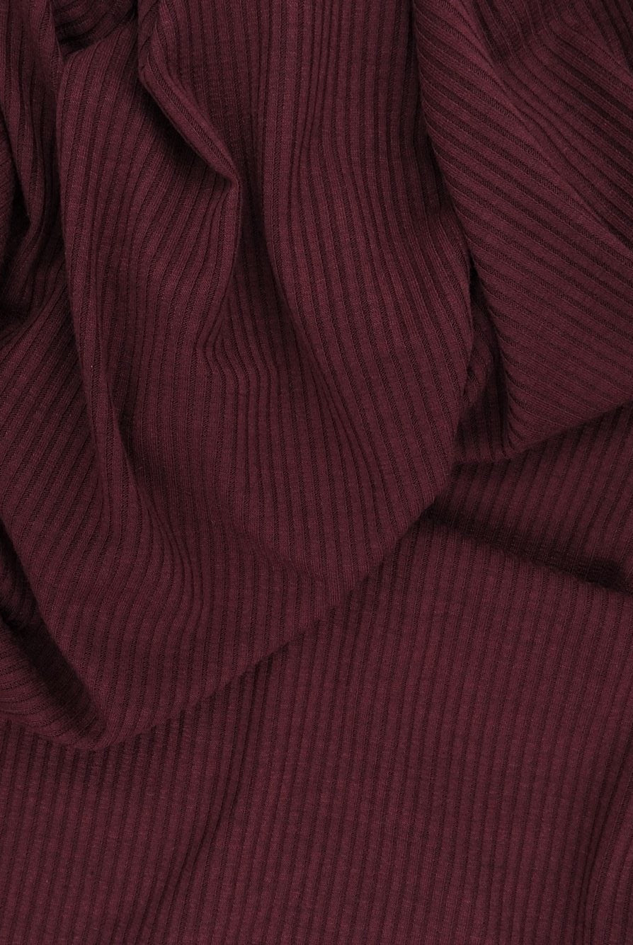 Rib Solid Stretch Knit Fabric - KNT3422