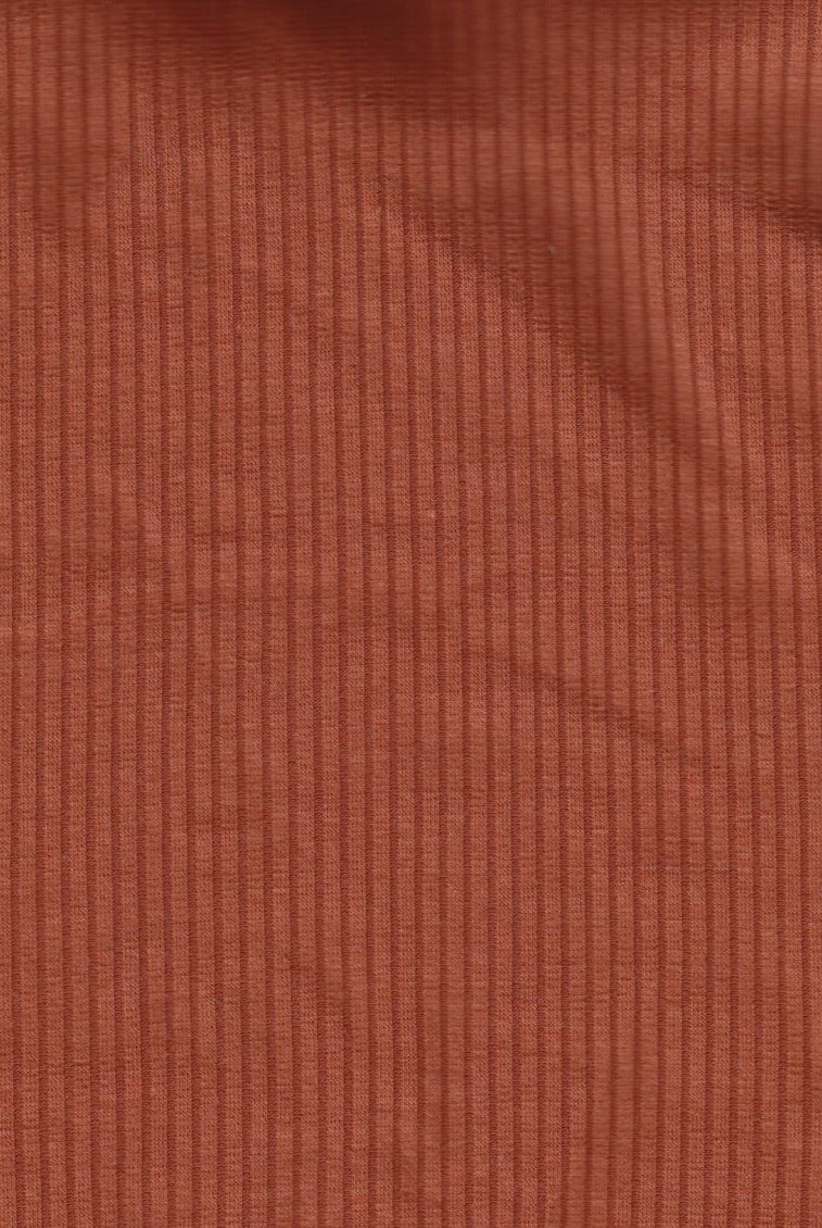 KNT3422 RUST ACTIVEWEAR BIKER SHORTS BLOUSE BOTTOMS CAMI DRESS KNIT LOUNGEWEAR NO-PRINT PANTS POLYESTER RAYON RIBBED 4X2 RUST SKIRTS SOLID SPANDEX STRETCH TOPS TUNICS