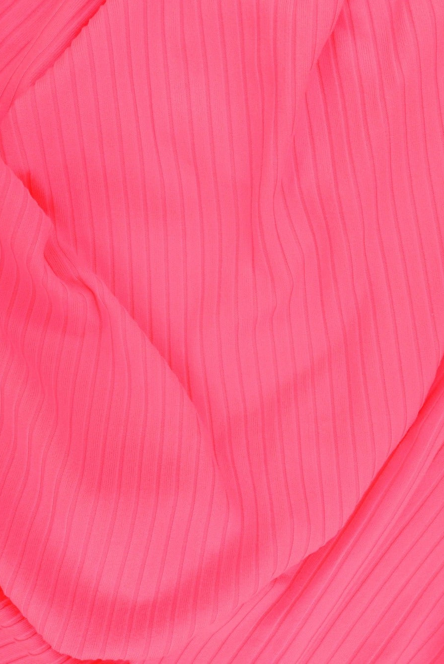 Rib Solid Stretch Knit Fabric - KNT4135
