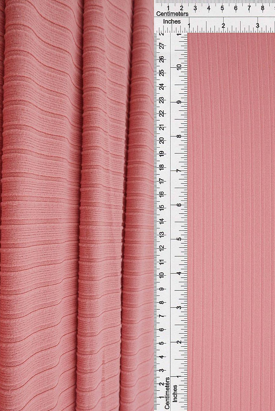 Rib Solid Stretch Knit Fabric - KNT4135