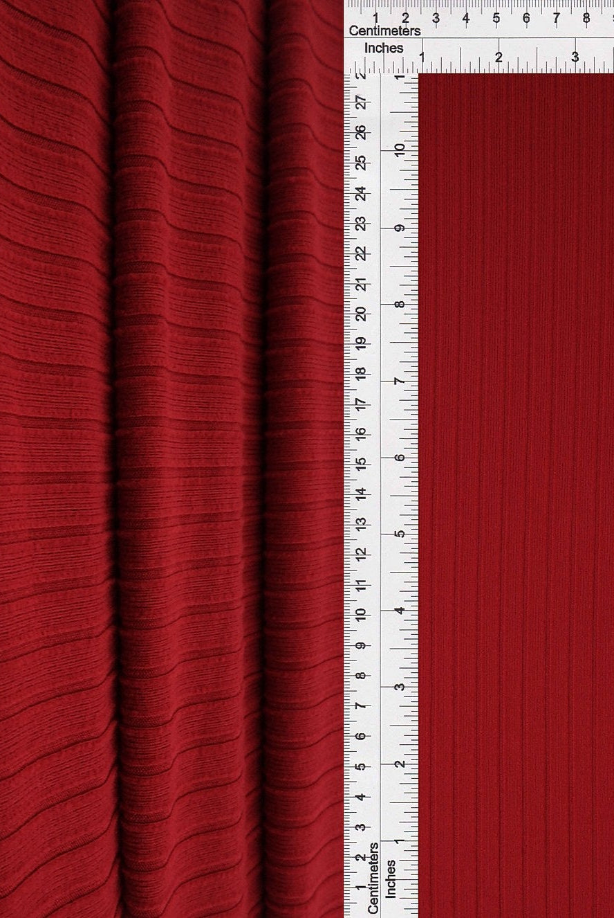 Rib Solid Stretch Knit Fabric - KNT4135