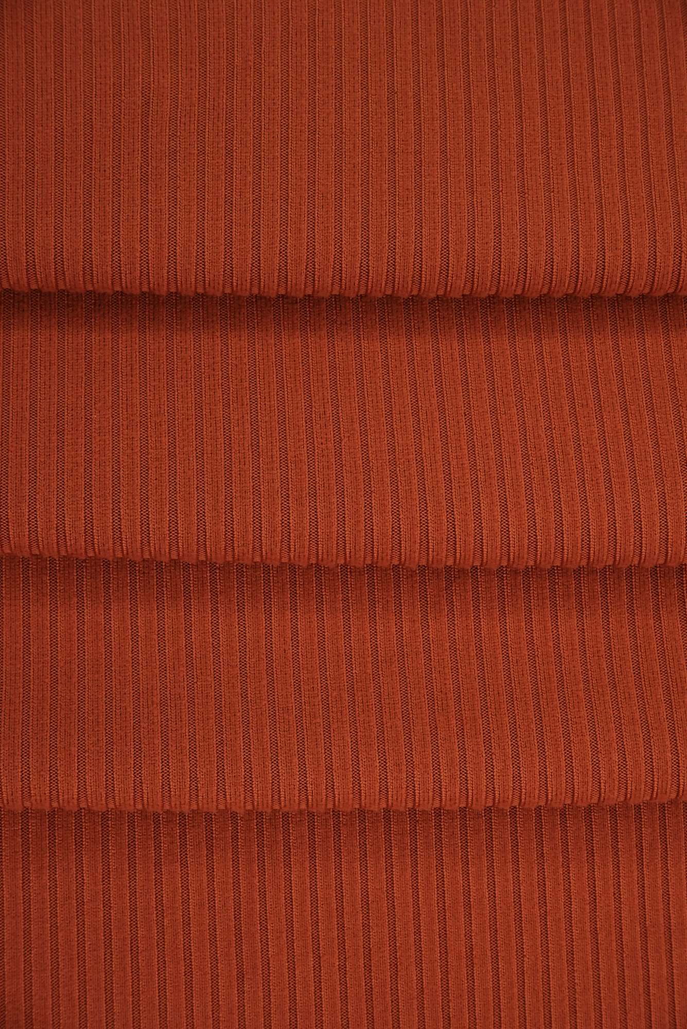 KNT4151 RUST BODYSUIT BOTTOMS BROWN CAMI DRESS KNIT NO-PRINT POLYESTER RIB 4X2 SOLID-B SPANDEX STRETCH TOPS YUMMY