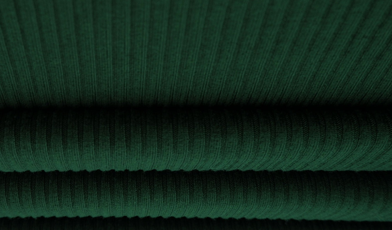 KNT4151 HUNTER GREEN KNIT POLYESTER RIB 4X2 SOLID-B SPANDEX STRETCH YUMMY
