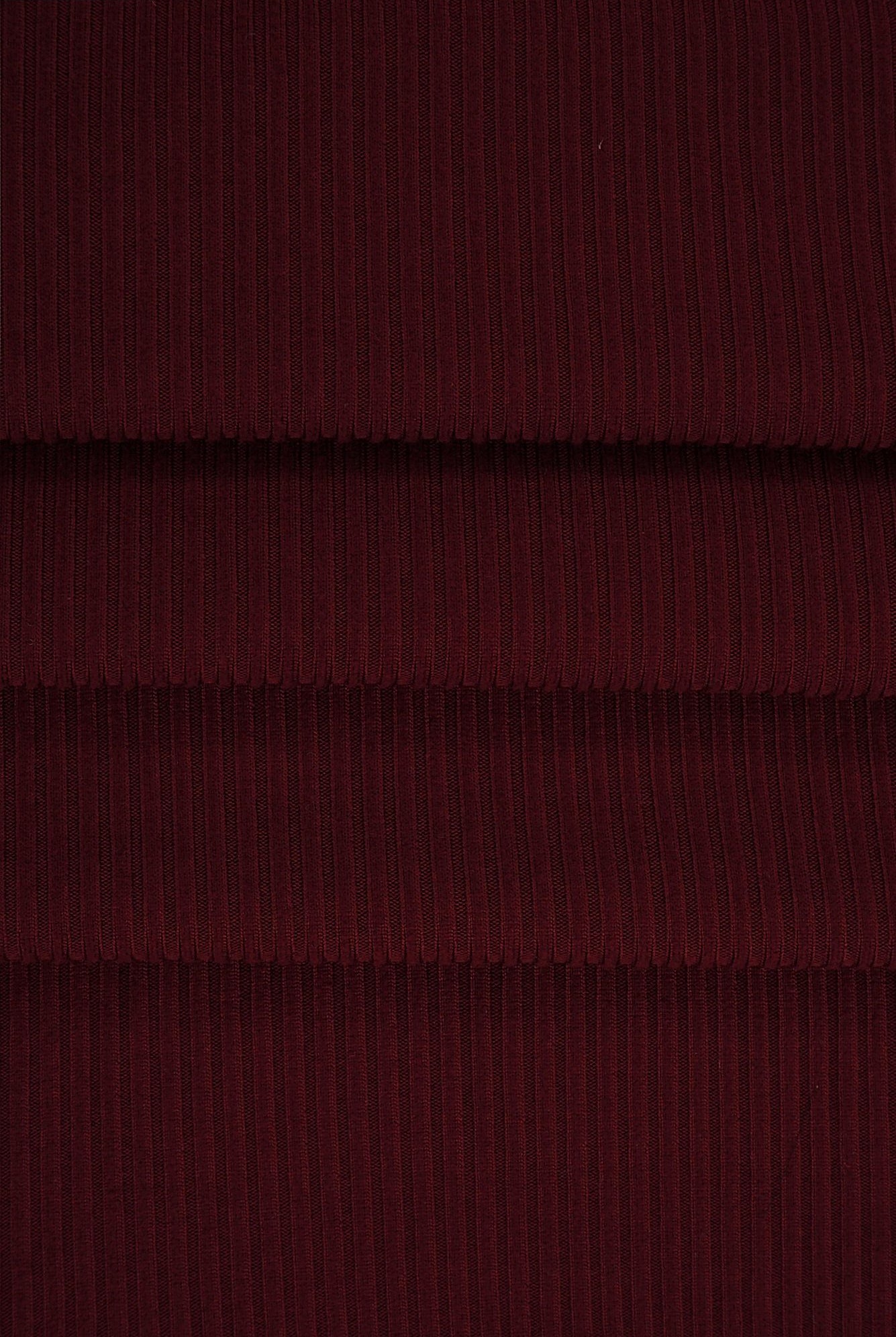 KNT4151 BURGUNDY KNIT POLYESTER RED RIB 4X2 SOLID-B SPANDEX STRETCH YUMMY