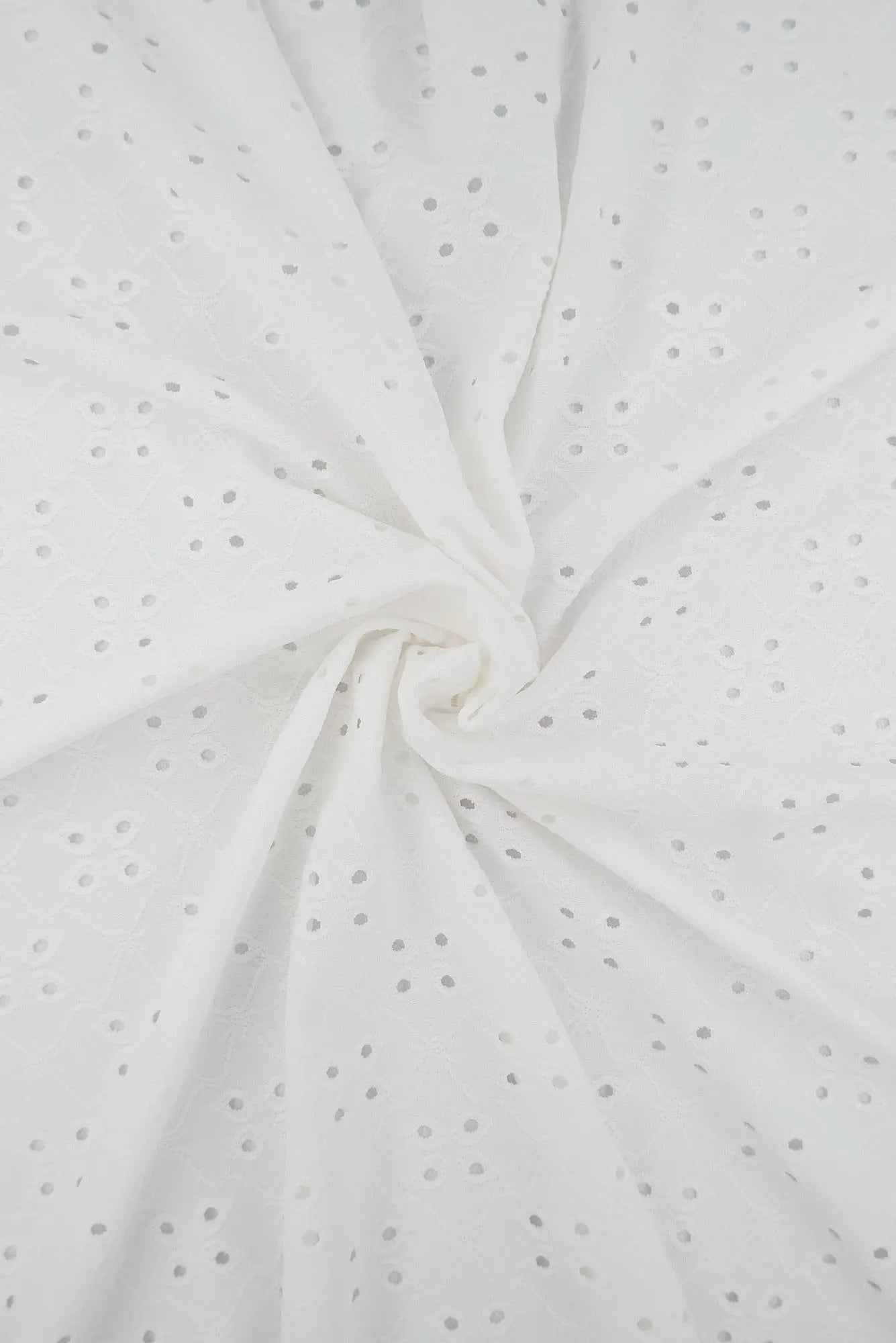 KNT4187 OFF WHITE DTY EYELET JACQUARD KNIT NO-PRINT POLYESTER SOLID SPANDEX STRETCH
