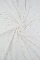 KNT4187 OFF WHITE DTY EYELET JACQUARD KNIT NO-PRINT POLYESTER SOLID SPANDEX STRETCH
