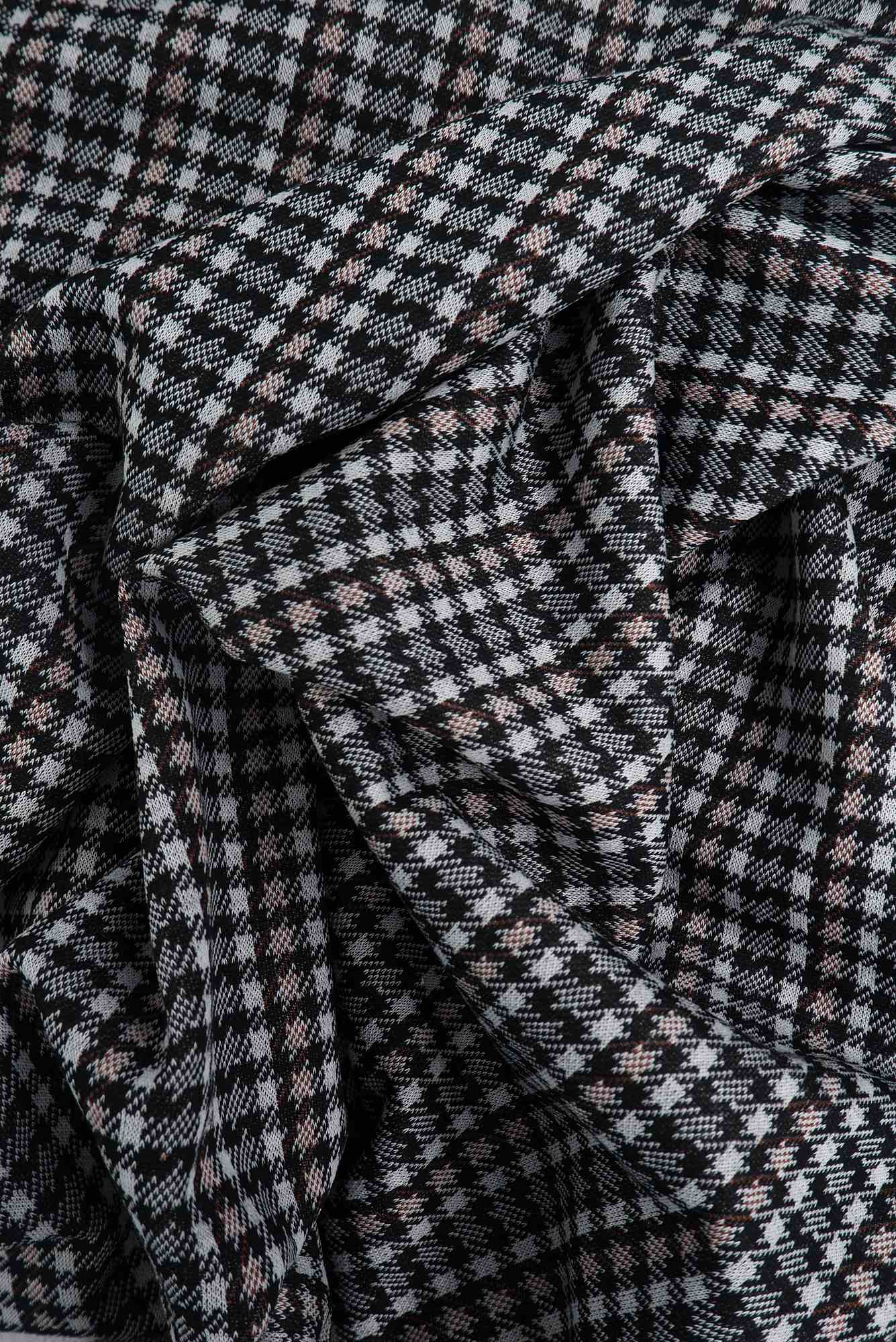 KNT4210 BLACK/BROWN LT DOUBLE KNIT DRESS JACQUARD OUTERWEAR PANTS PLAID POLYESTER RAYON SKIRTS SOLID-B SPANDEX STRETCH TUNICS YARN DYED