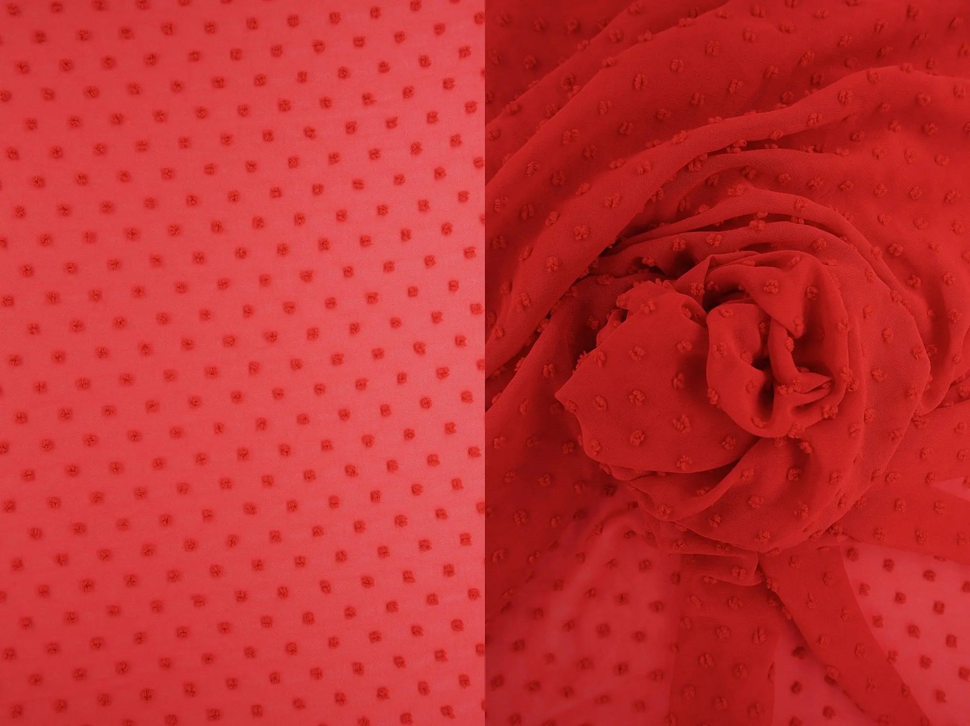 HIMLT-3132 RED BLOUSE CHIFFON DOT DRESS HI-MULTI NON STRETCH POLYESTER RED SKIRTS SOLID SWISS TOPS WOVEN