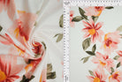 KNT2100-Q80917 IVORY/CORAL BIKER SHORTS BODYSUIT CAMI DRESS DTY BRUSHED FLORAL FLOWER IVORY KNIT LOUNGEWEAR PANTS POLYESTER PRINT SPANDEX STRETCH T-SHIRT TOPS TUNICS