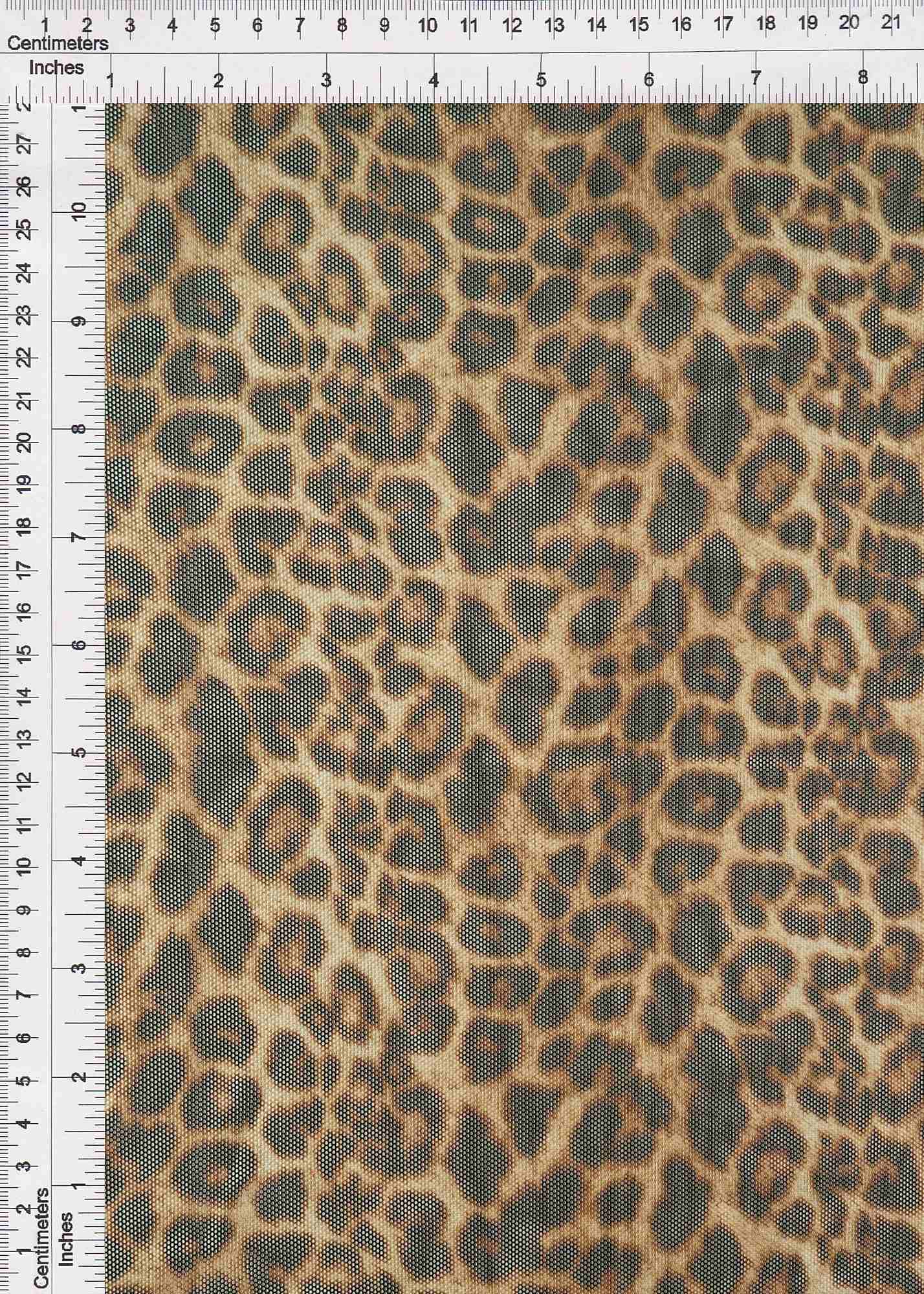 MESH-SE20351 BROWN ANIMAL BLACK BROWN LEOPARD MESH POLYESTER PRINT SPANDEX