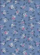 POP4227-MS91158 BLUE BLOUSE CAMI DRESS FLORAL FLOWER LINEN PANTS POLYESTER PRINT T-SHIRT TOPS TUNICS WOVEN