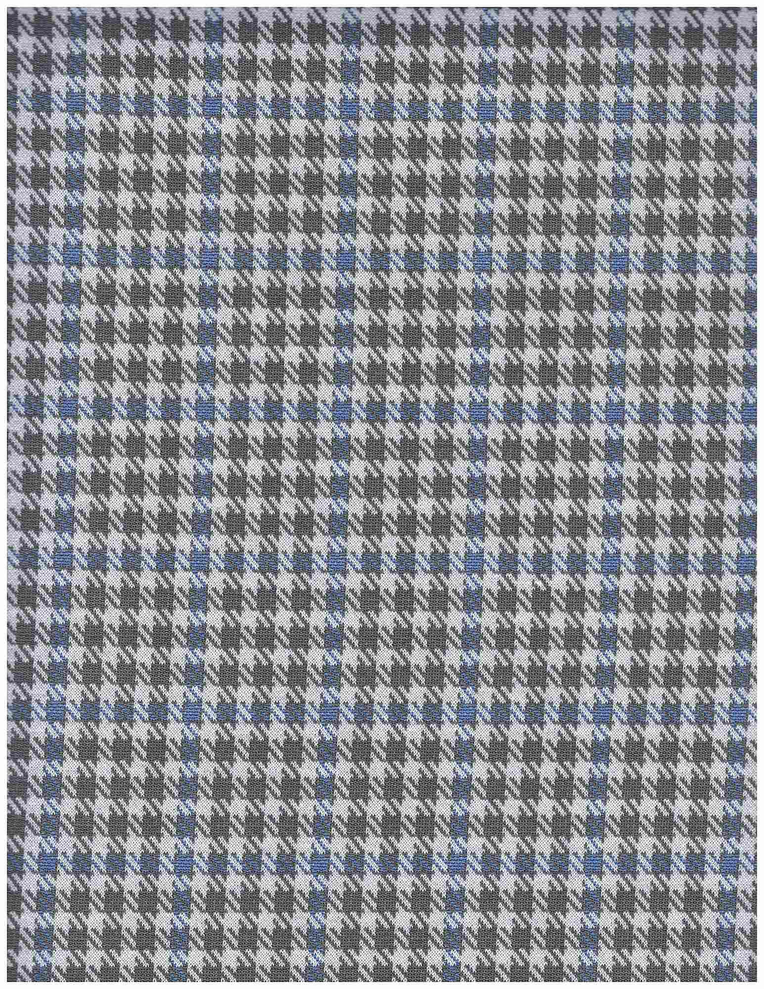 KNT4211 GREY/BLUE BODYSUIT DOUBLE KNIT DRESS JACQUARD PANTS PLAID POLYESTER RAYON SKIRTS SOLID-B SPANDEX STRETCH TUNICS YARN DYED