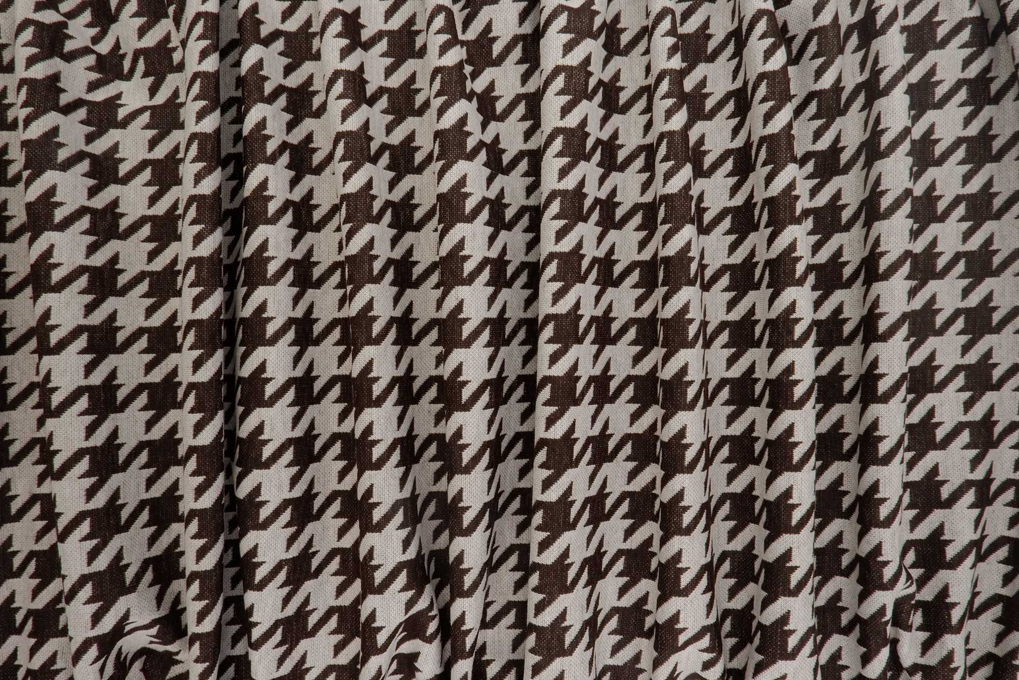 KNT4142 WHITE/BROWN DK BODYSUIT DRESS HERRINGBONE HOUNDSTOOTH JACQUARD KNIT PANTS POLYESTER SKIRTS SOLID-B SPANDEX STRETCH TUNICS YARN DYED