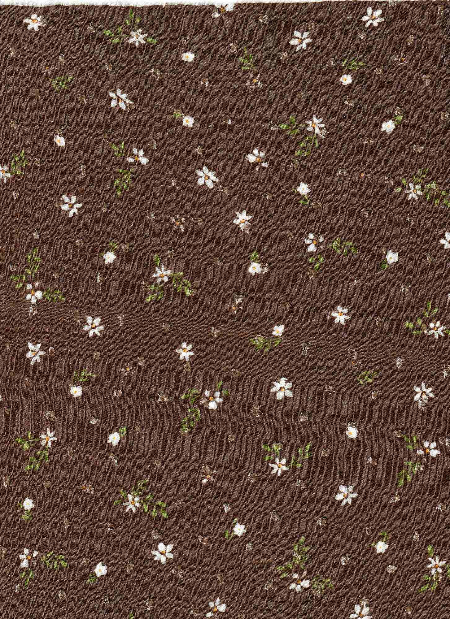 CRP4365-MS00105 BROWN LT BLOUSE CAMI CREPON CRINKLE DITSY DRESS FLORAL FLOWER PANTS PRINT RAYON SKIRTS SWISS DOT TOPS WOVEN