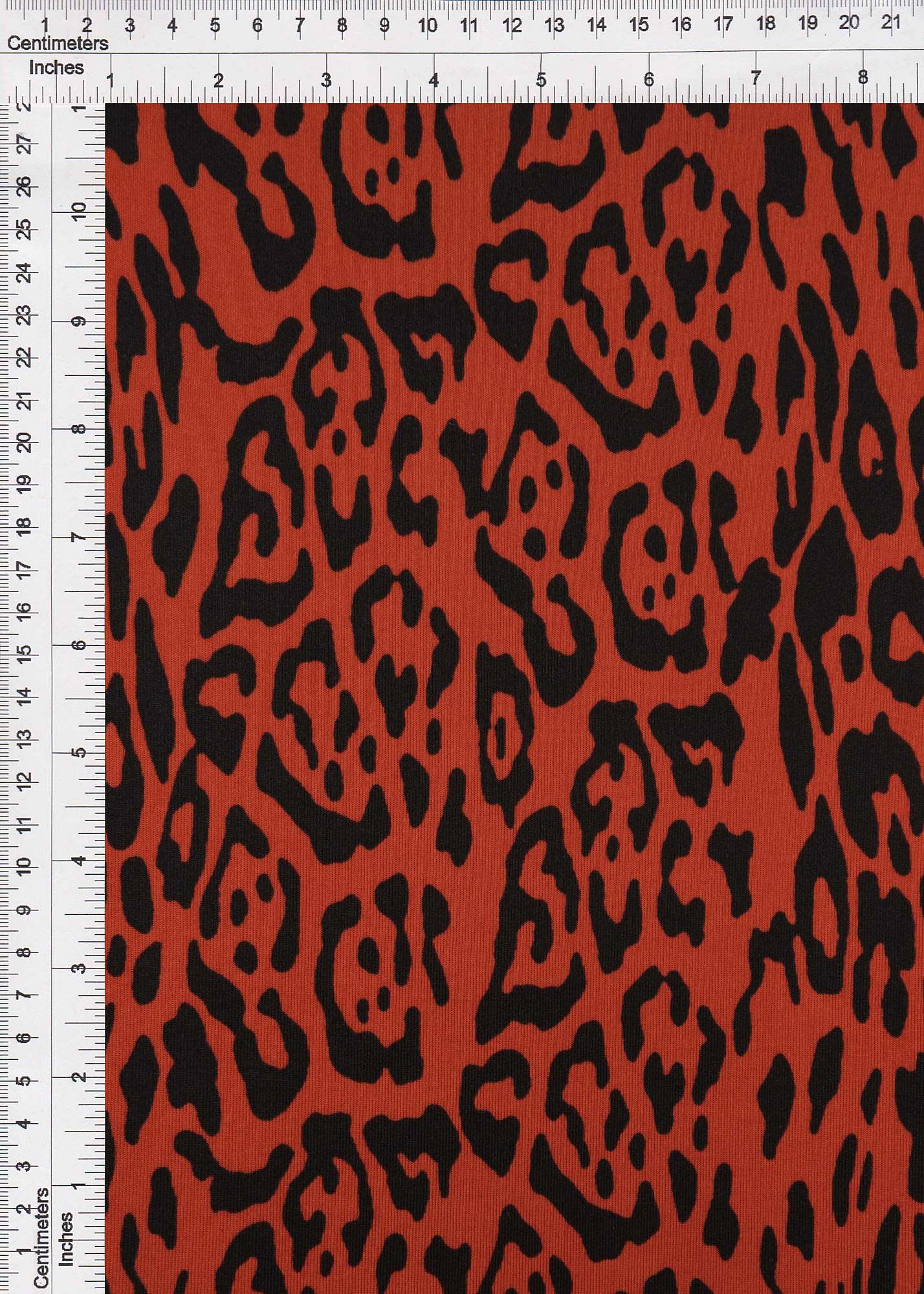 KNT3963-SE90664 RUST ANIMAL BLACK BLOUSE BODYSUIT BOTTOMS CAMI CHEETAH DRESS KNIT LOUNGEWEAR POLYESTER PRINT RED SPANDEX STRETCH TOPS