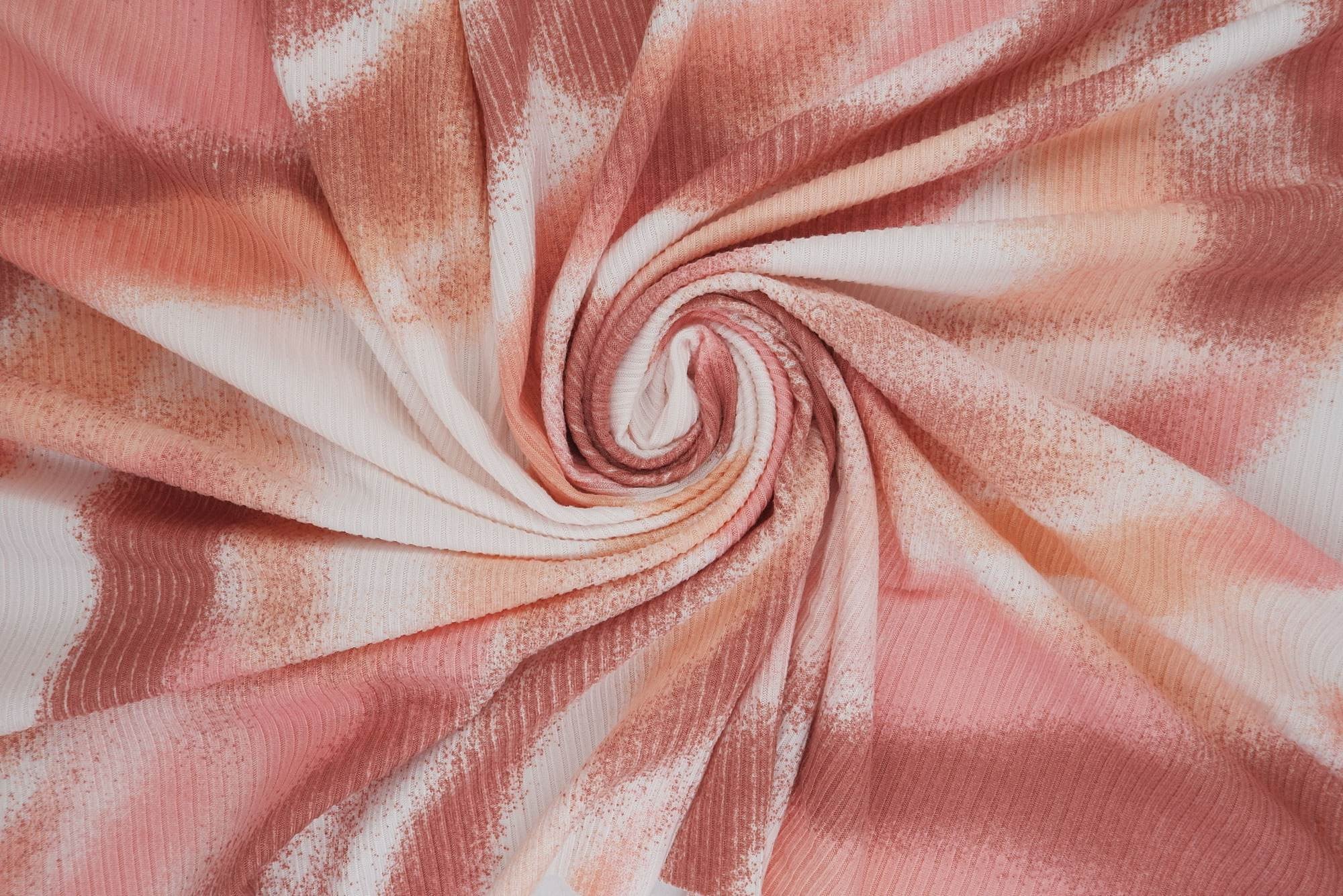 KNT3422-S908175 WHITE/BLUSH ABSTRACT BODYSUIT BOTTOMS BROWN CAMI DRESS KNIT MARBLE PANTS PINK POLYESTER PRINT RIBBED SPANDEX STRETCH T-SHIRT TOPS WHITE