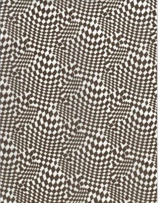 MESH-MS10065 BROWN BLOUSE BODYSUIT BROWN CAMI CHECKERED FLOCKING IVORY LOUNGEWEAR MESH POLYESTER PRINT SPANDEX STRETCH TOPS TUNICS